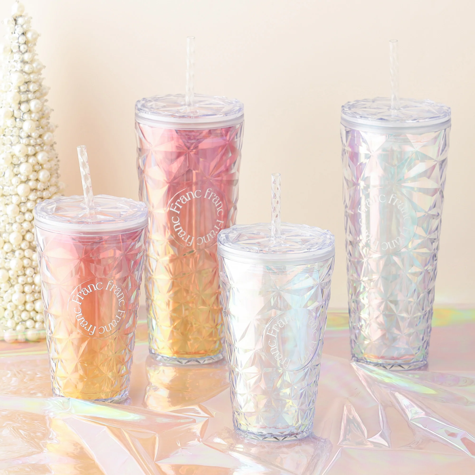 オーロラ プラスチックタンブラー L ピンク - Image 3