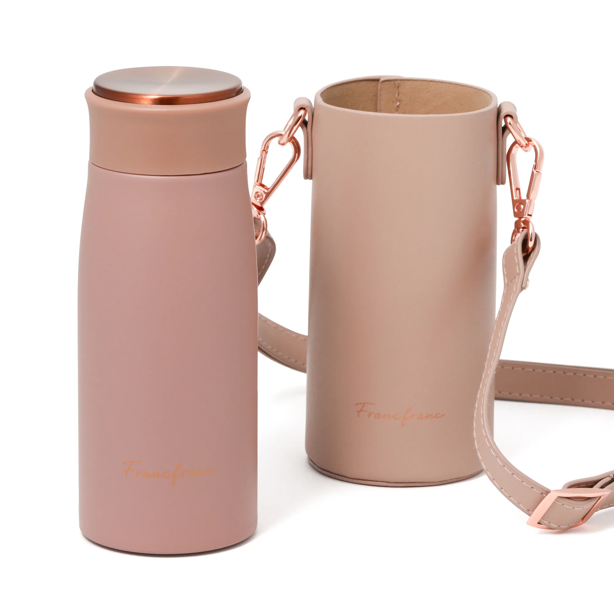 マット ステンレスボトル ホルダーセット 350ml  ピンク - Image 2
