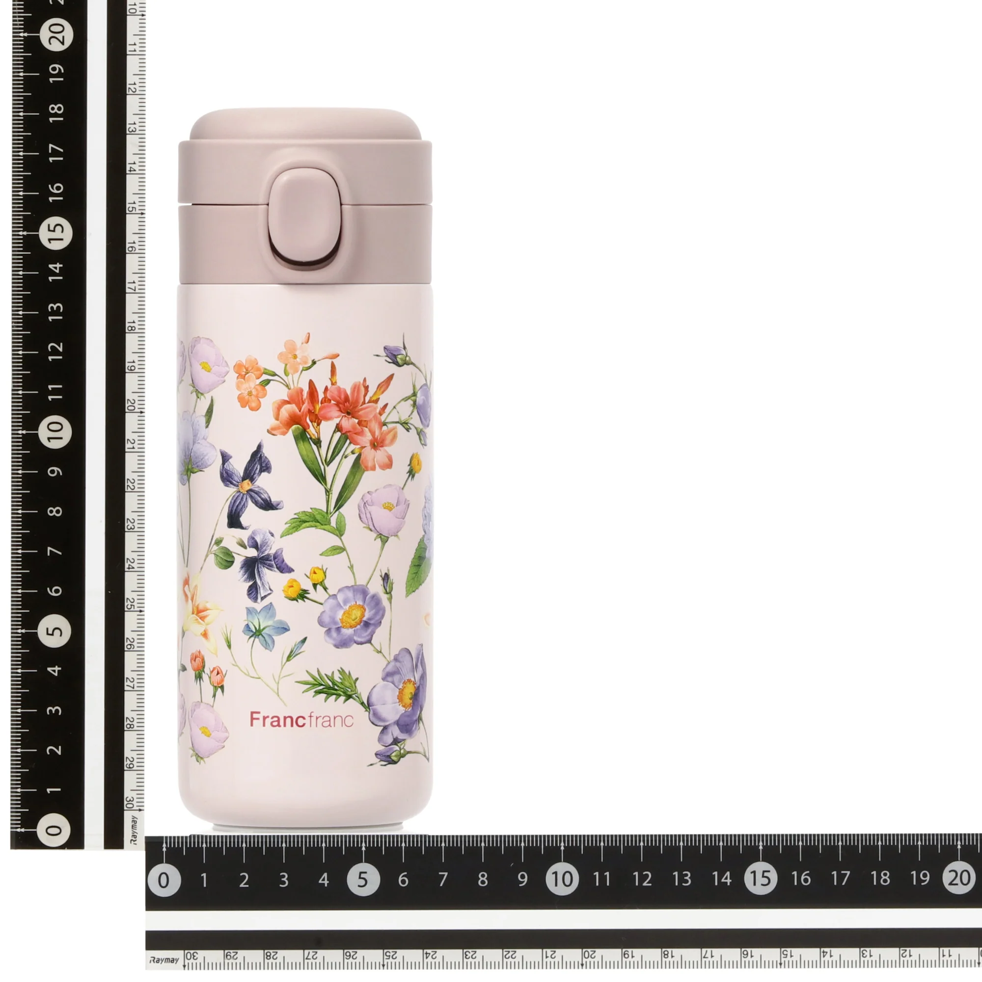 ワンタッチ ステンレスボトル 350ml マルチフラワーピンク - Image 8