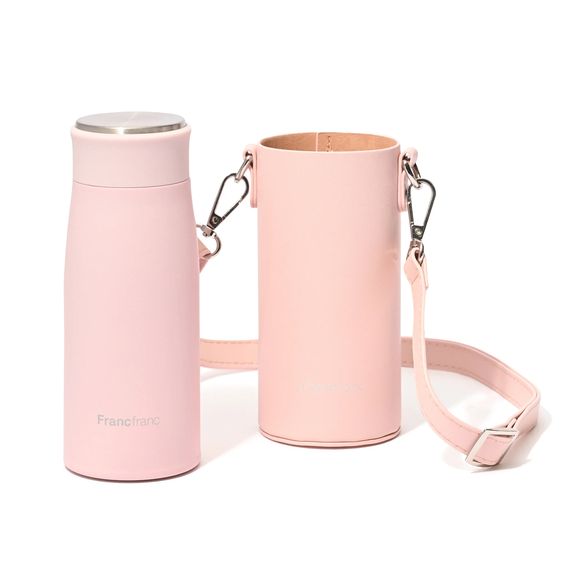 マット ステンレスボトル ホルダーセット 350ml ピンク - Image 2