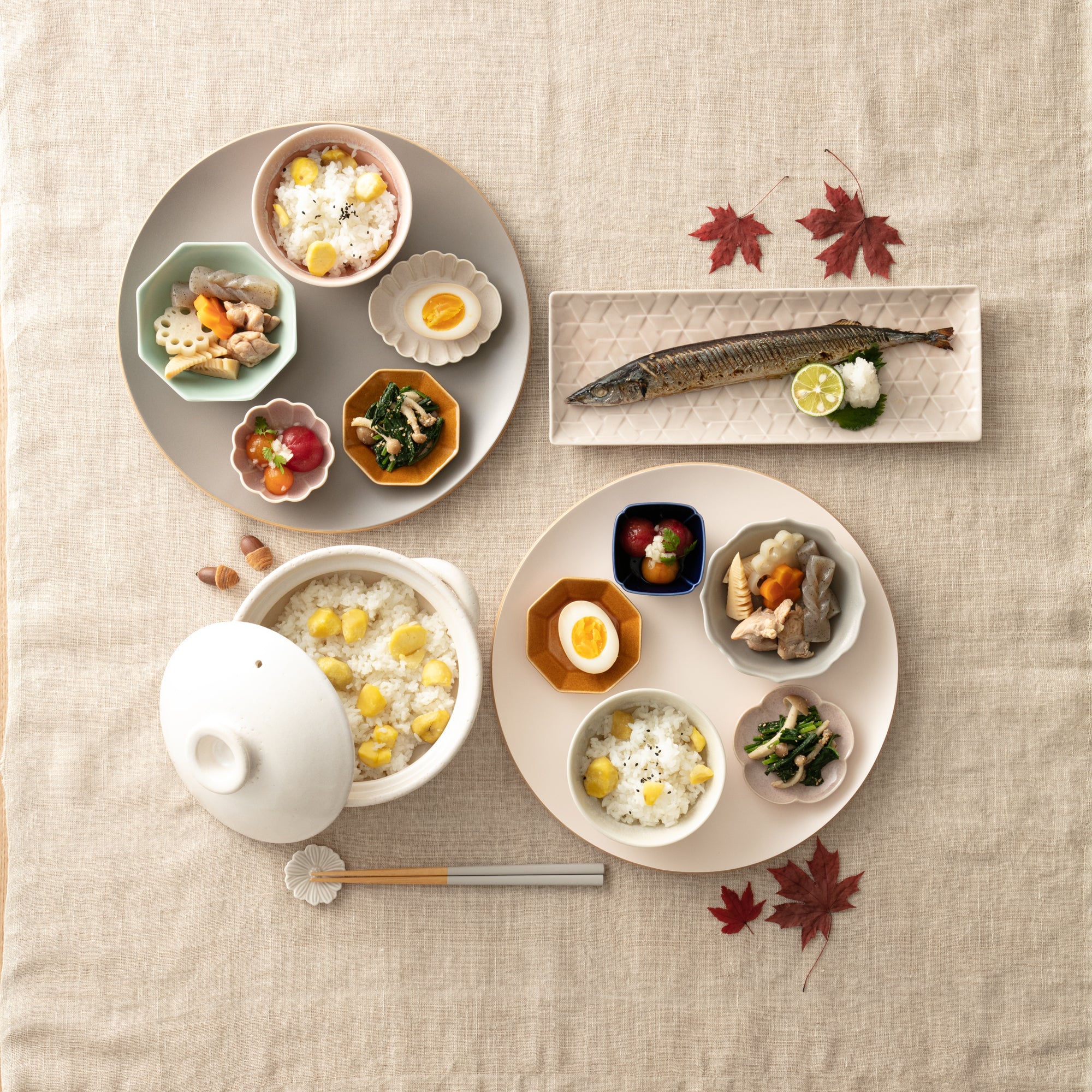 美濃焼 豆皿 菊菱 アイボリー - Image 7
