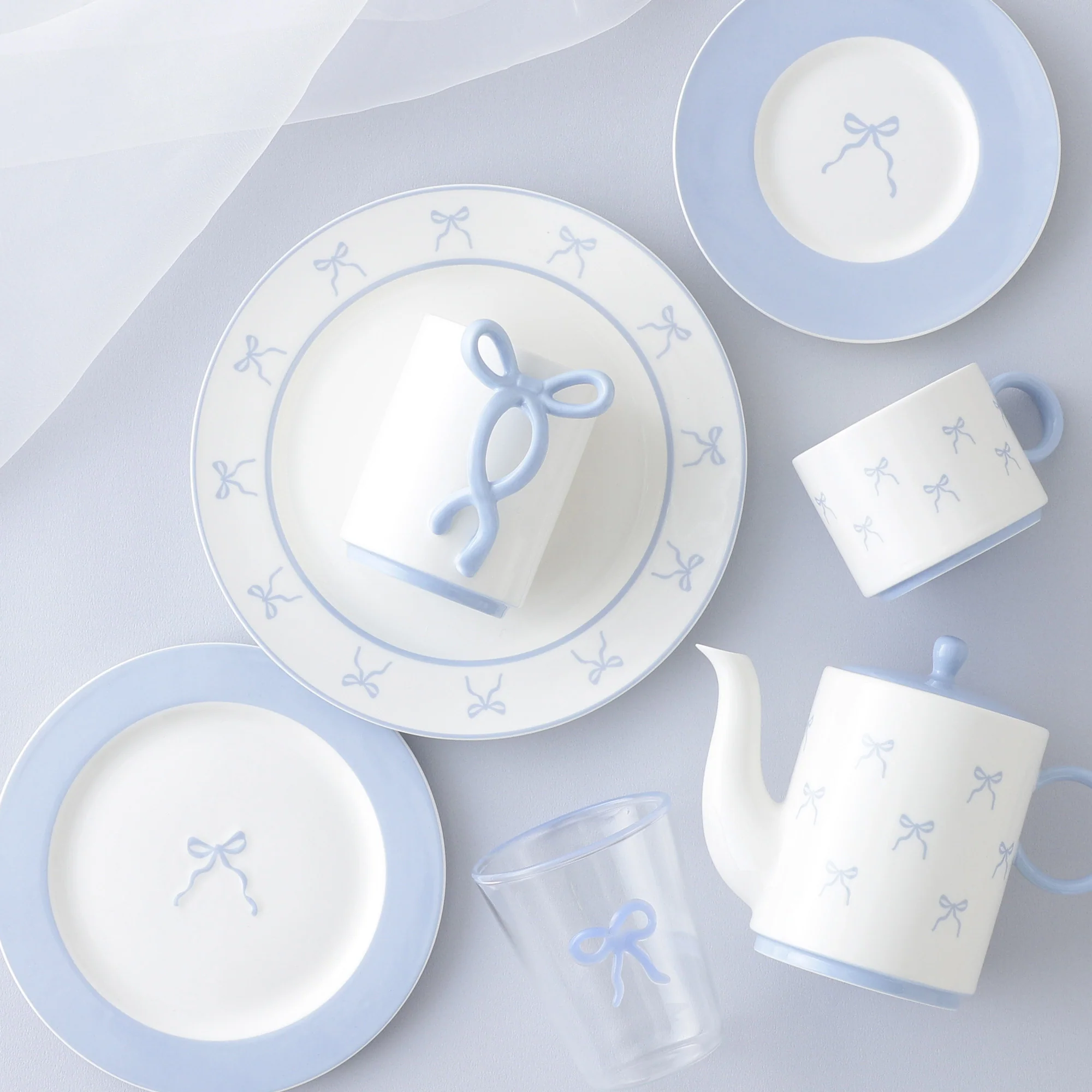 リボン カップ&ソーサー ブルー - Image 13