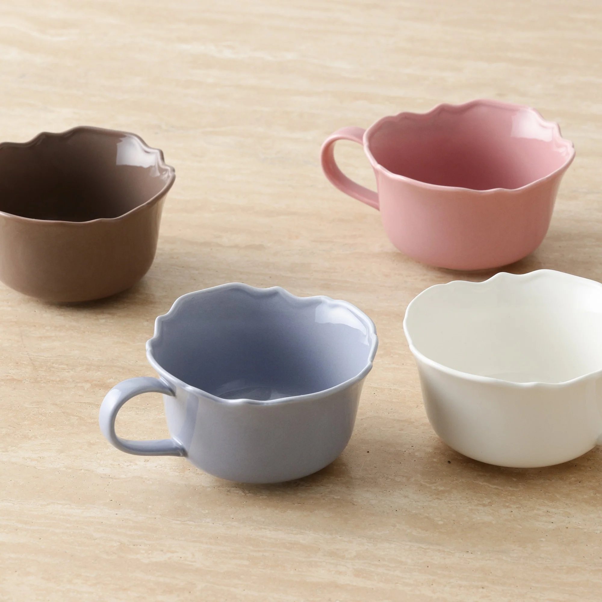 フラワーリム スープカップ ピンク - Image 9