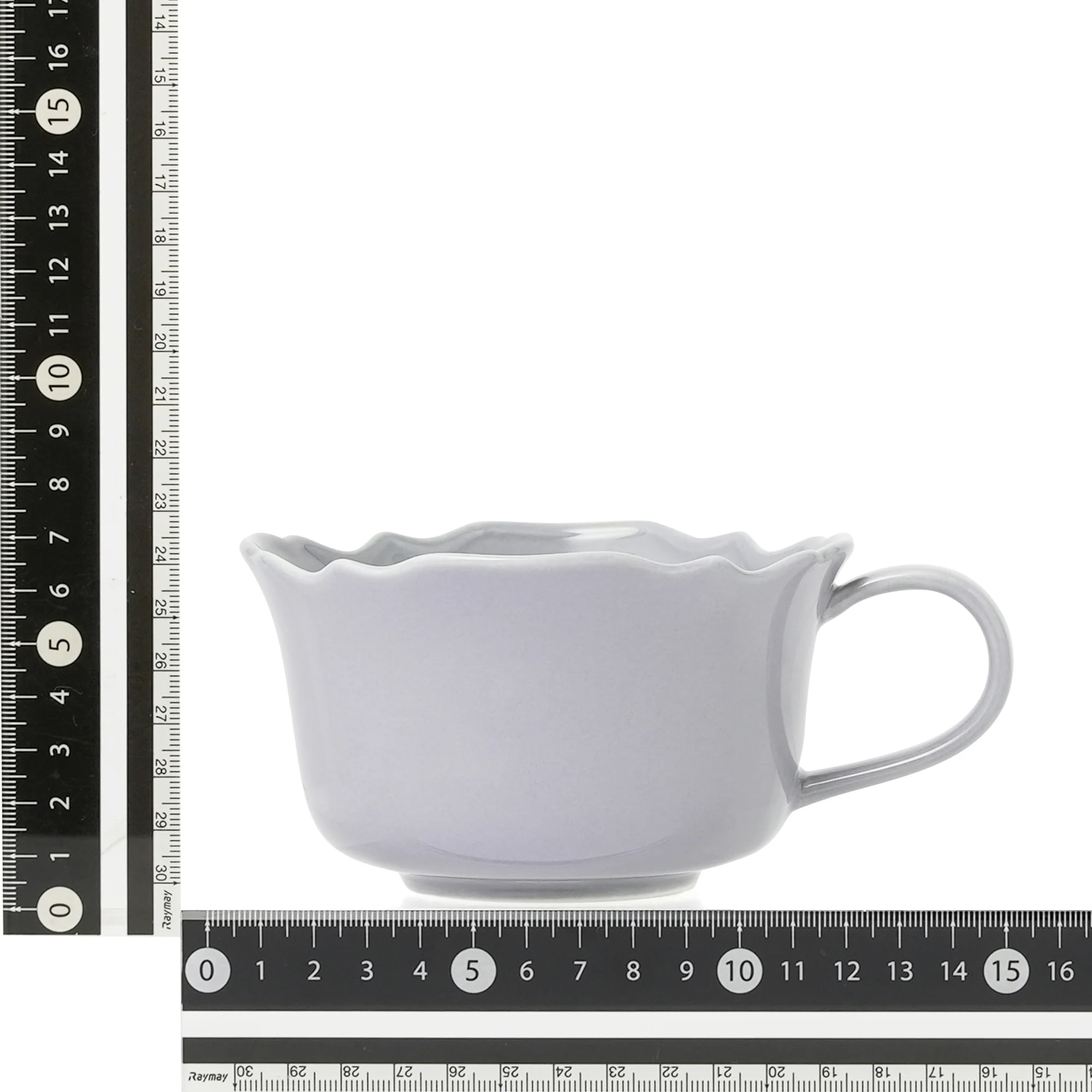 フラワーリム スープカップ ブルー - Image 7
