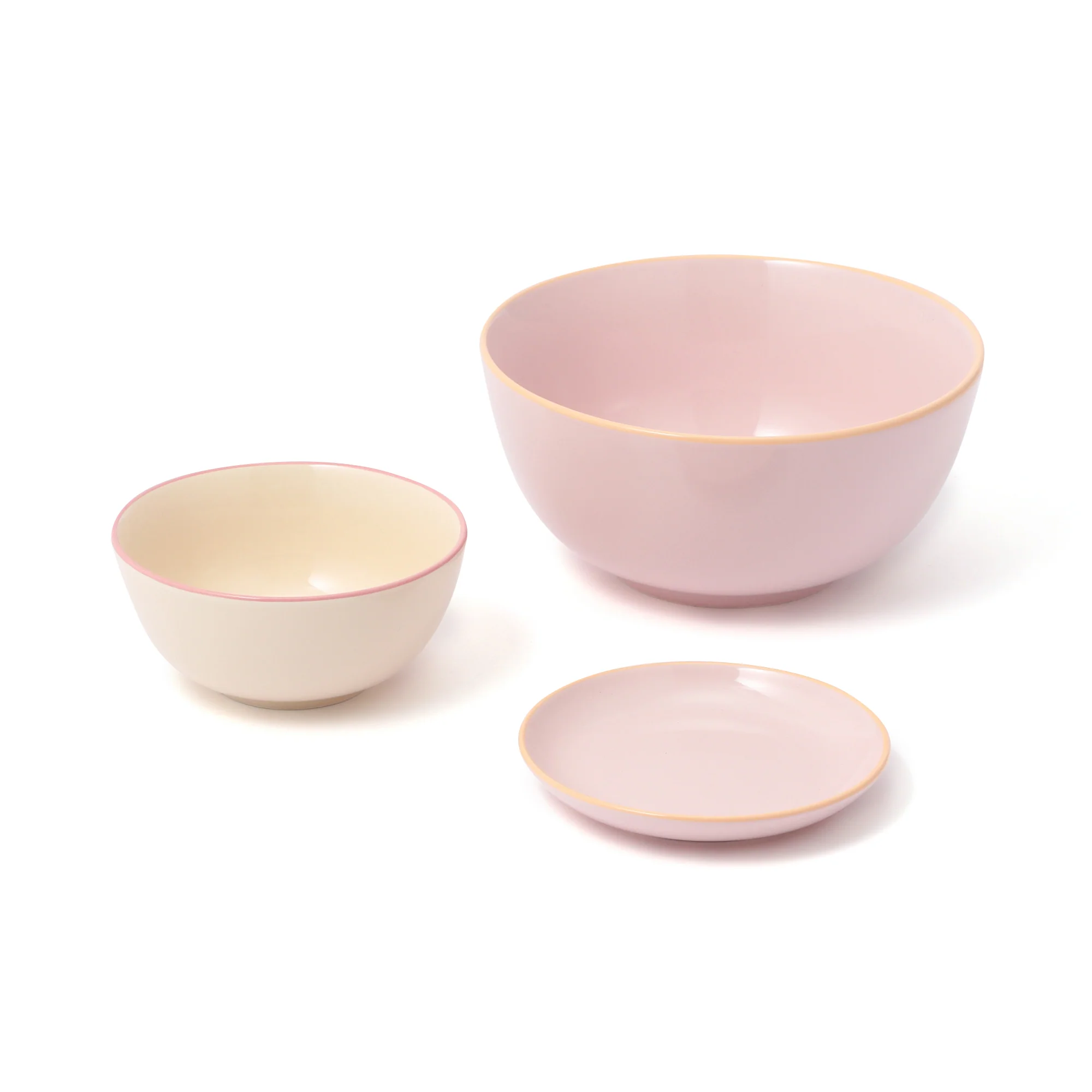 オルディカラフル てがるごはん 食器3点セット ピンク - Image 2