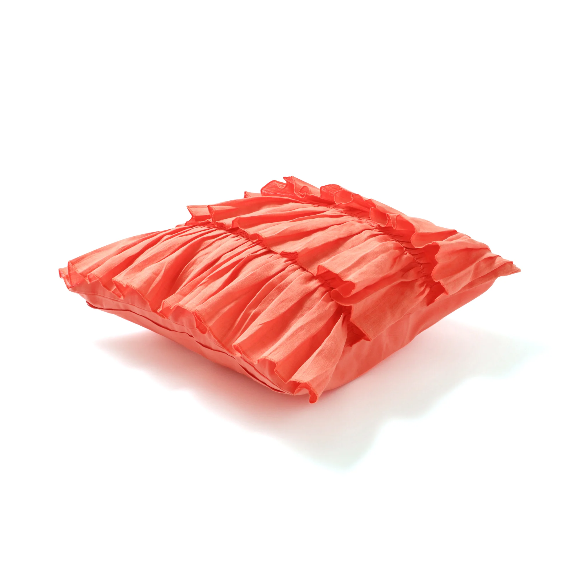リネンフリル クッションカバー 450×450 オレンジ（A-004） - Image 6