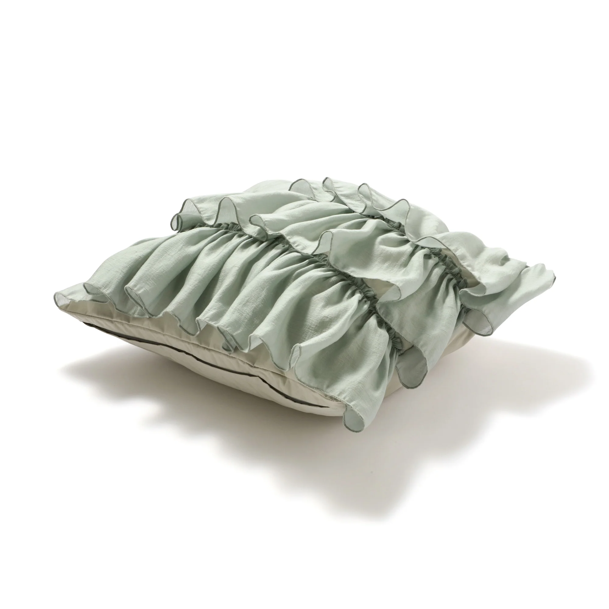 シフォンフリル クッションカバー 450×450 グレー（014） - Image 3