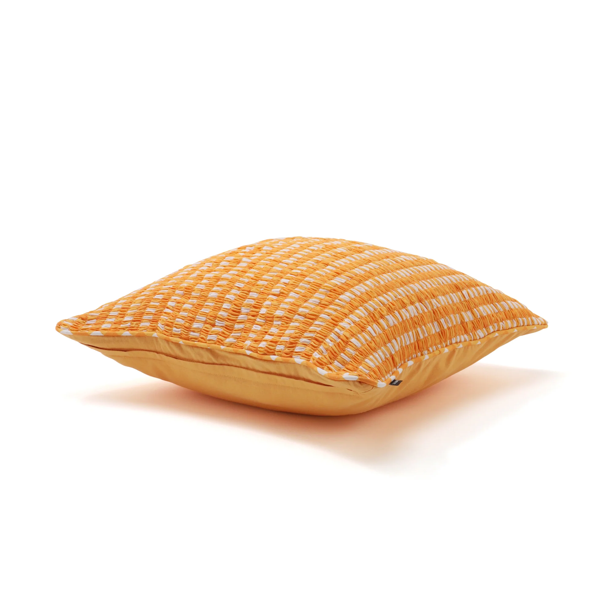 ギャザーチェック クッションカバー 450×450 オレンジ（042） - Image 5