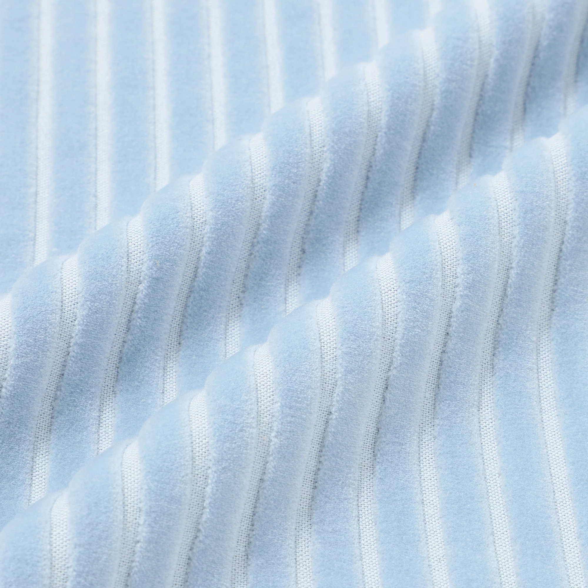 ストライプベルベット クッションカバー 45×45 ブルー（106） - Image 6