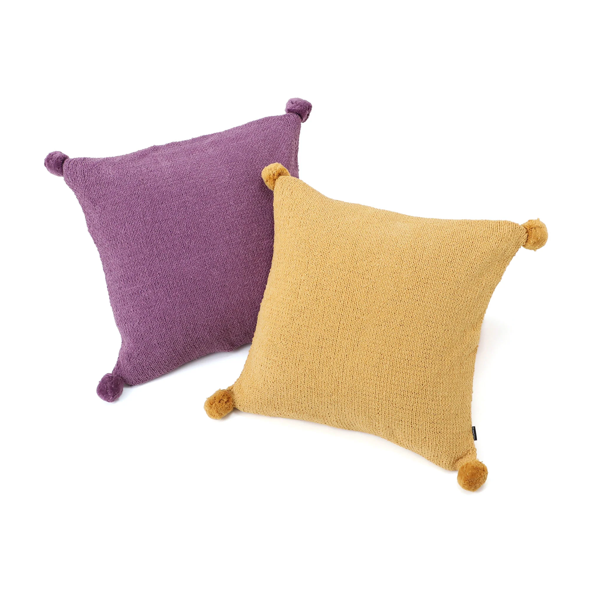 ポンポンニット クッションカバー 45×45 パープル（064） - Image 7