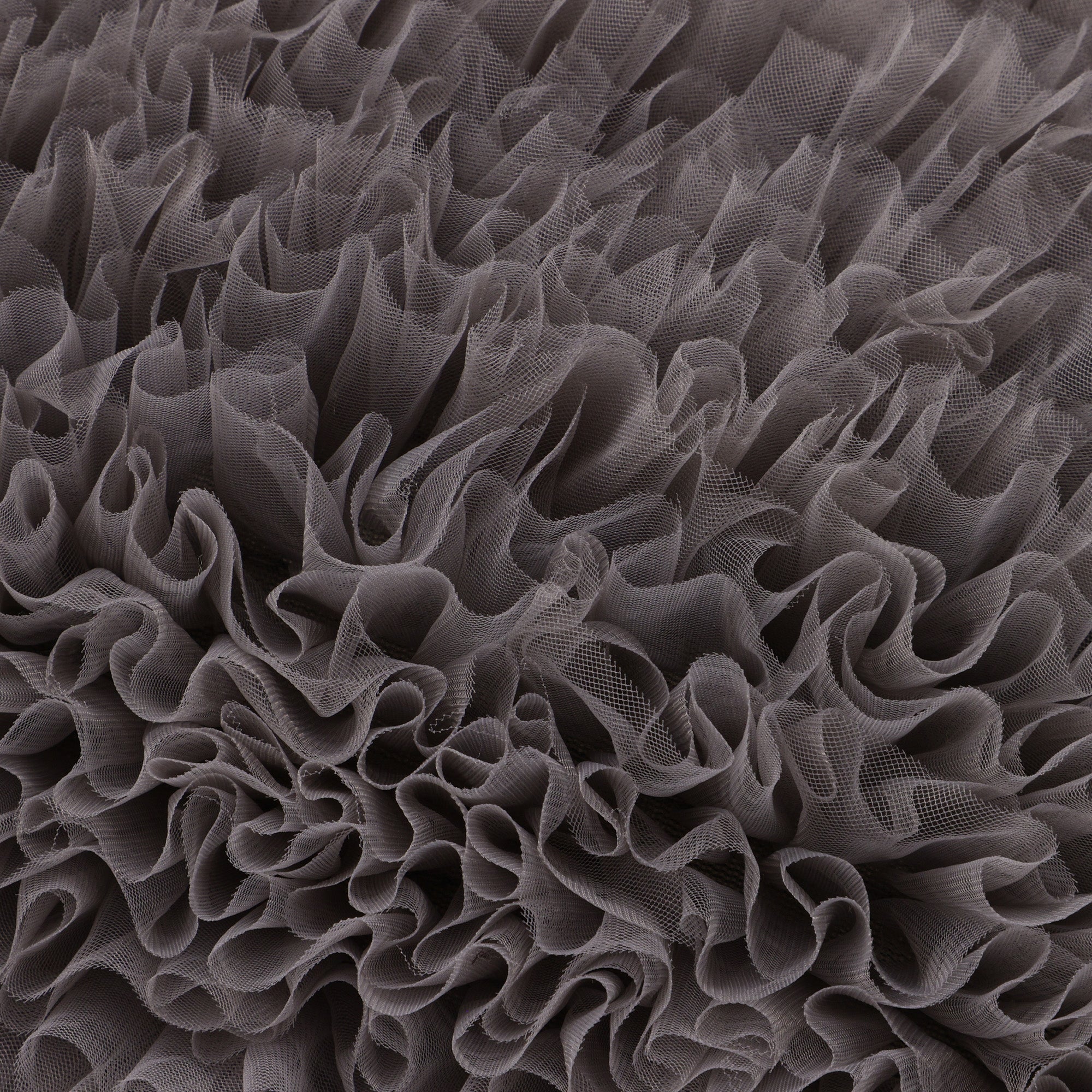 チュールフリル クッションカバー 45×45 グレー（025） - Image 6