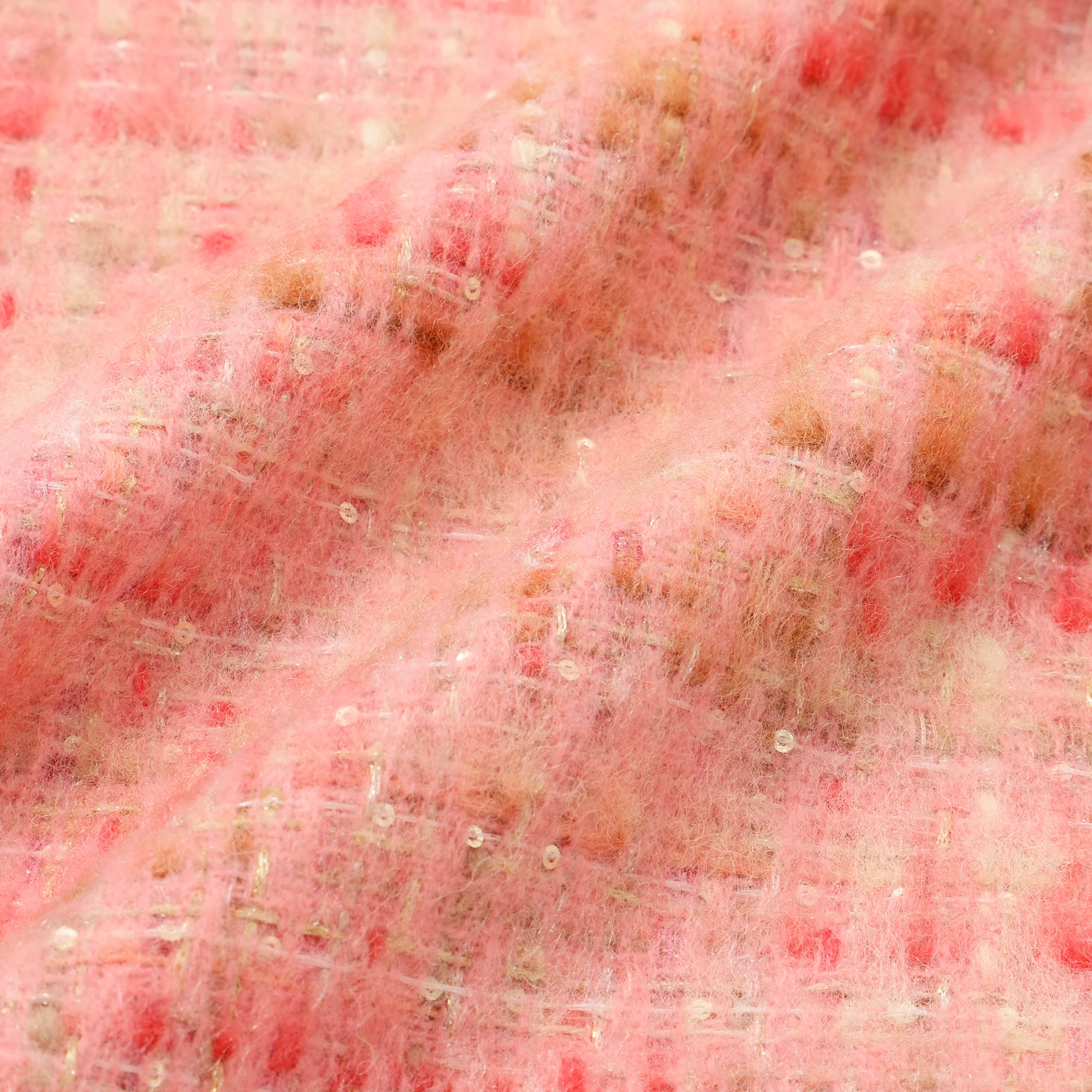 モヘアライクツイード クッションカバー 45×45 ピンク（102） - Image 6