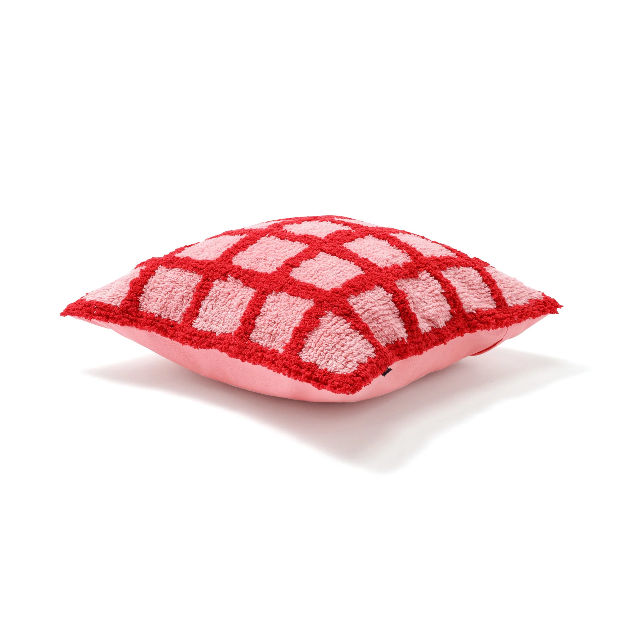 タフトアート クッションカバー 450×450 レッド×ピンク（D-028） - Image 3