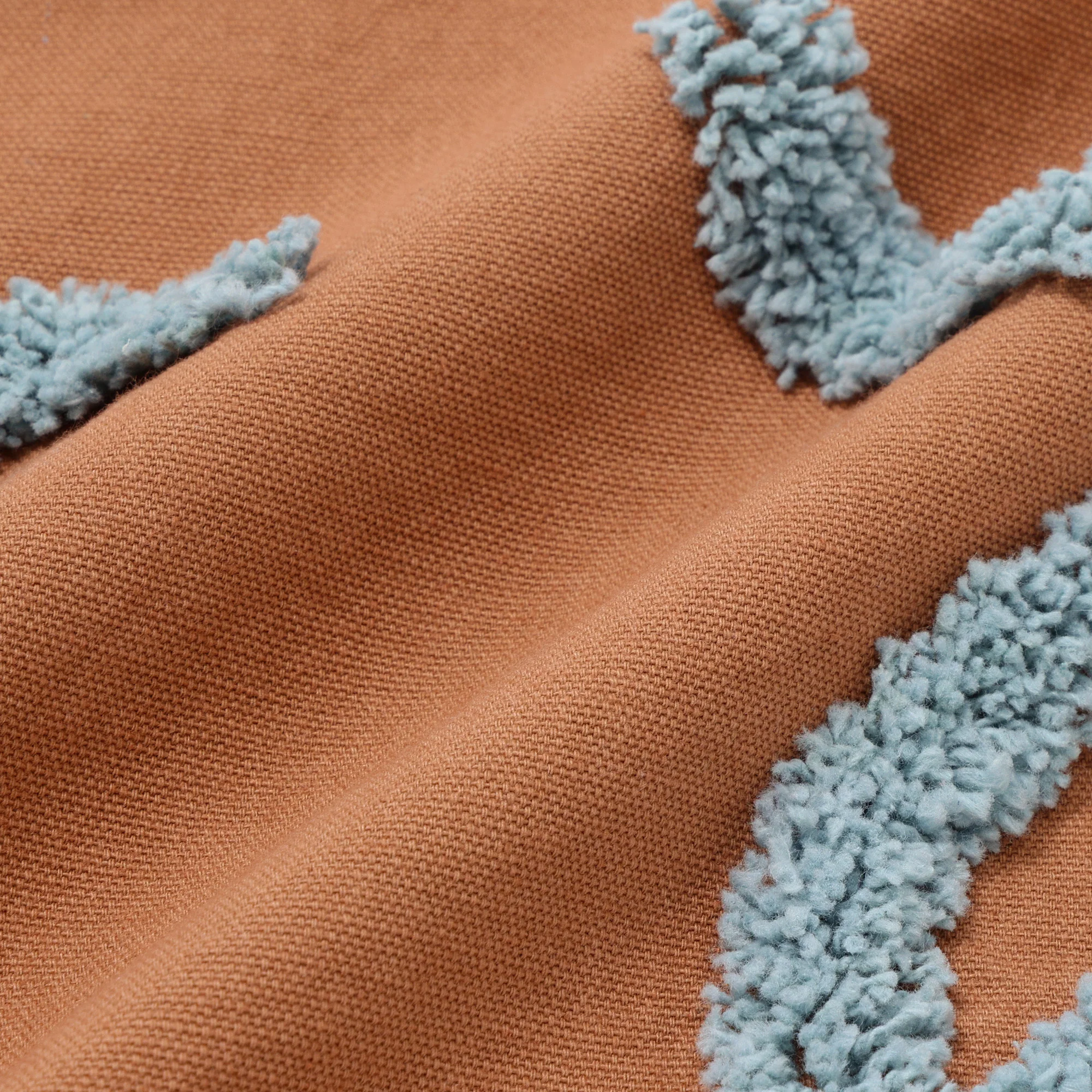 タフトドローイング  クッションカバー 450×450 ブラウン×ブルー（C-055） - Image 6