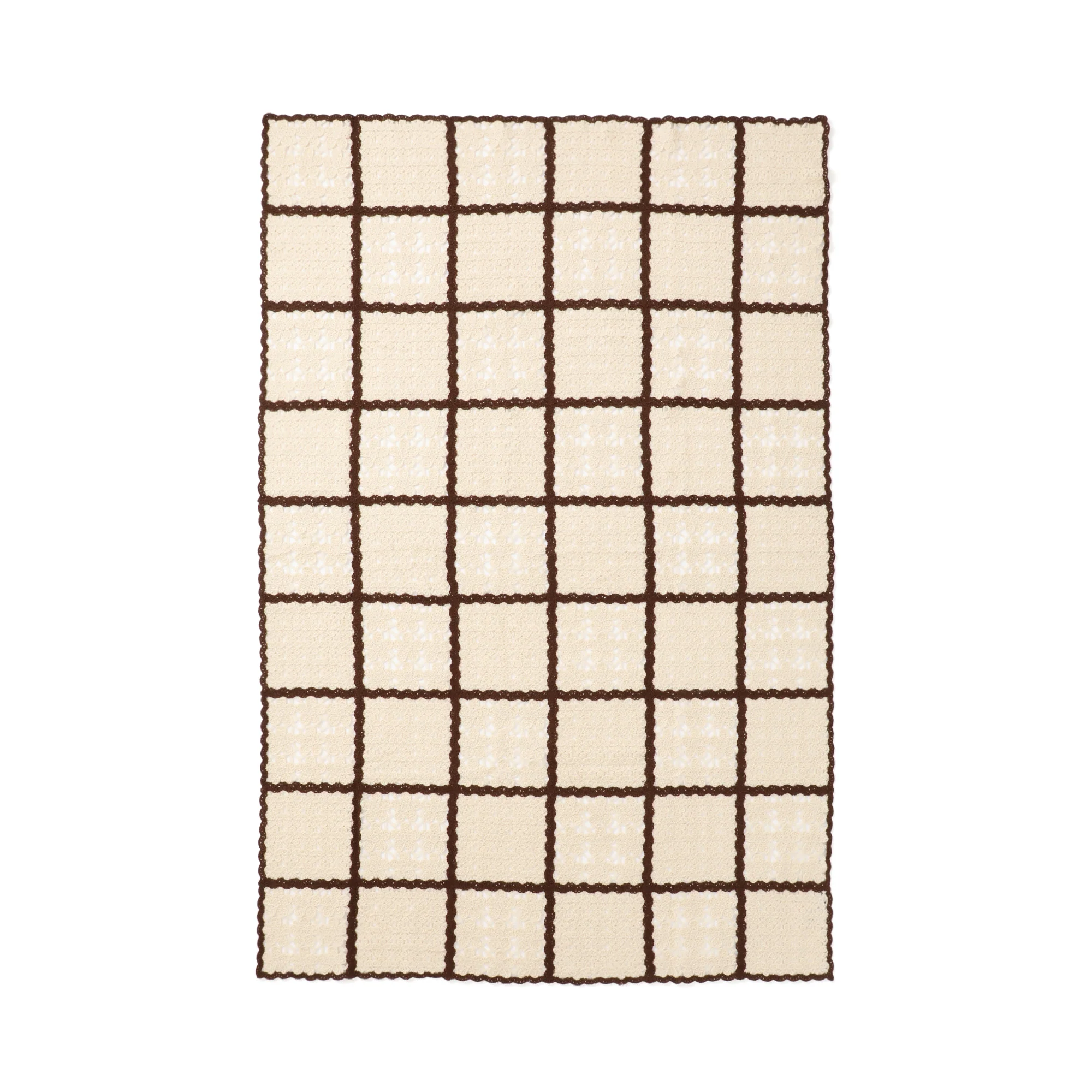 オータムフラワー クロシェ スロー（ひざ掛け）1000×1500 アイボリー - Image 5