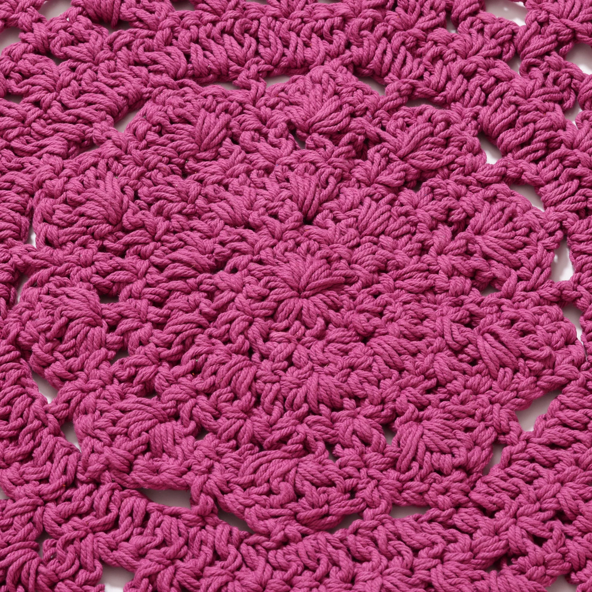 フラワークロシェ ラグ φ1000 ピンク - Image 4