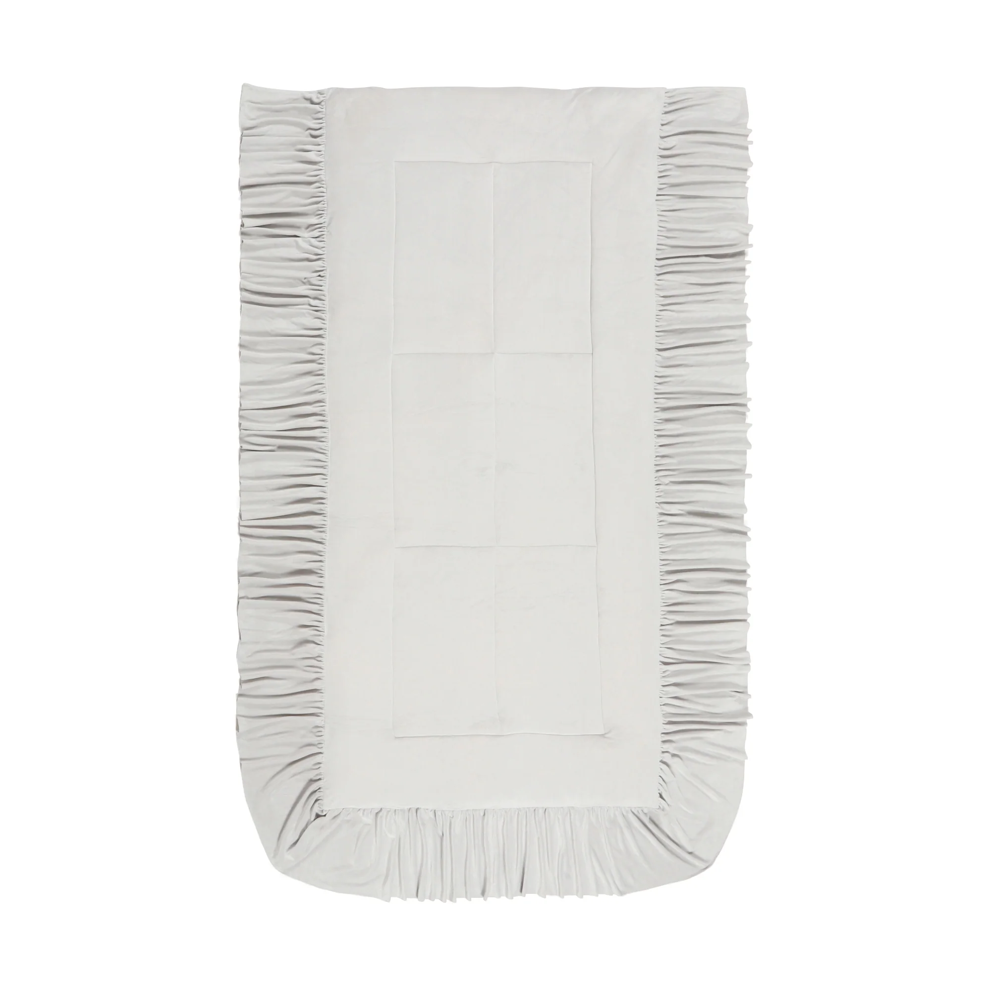 WARMY アルガンオイル加工 フリル ベッドパッド ダブル グレー - Image 10