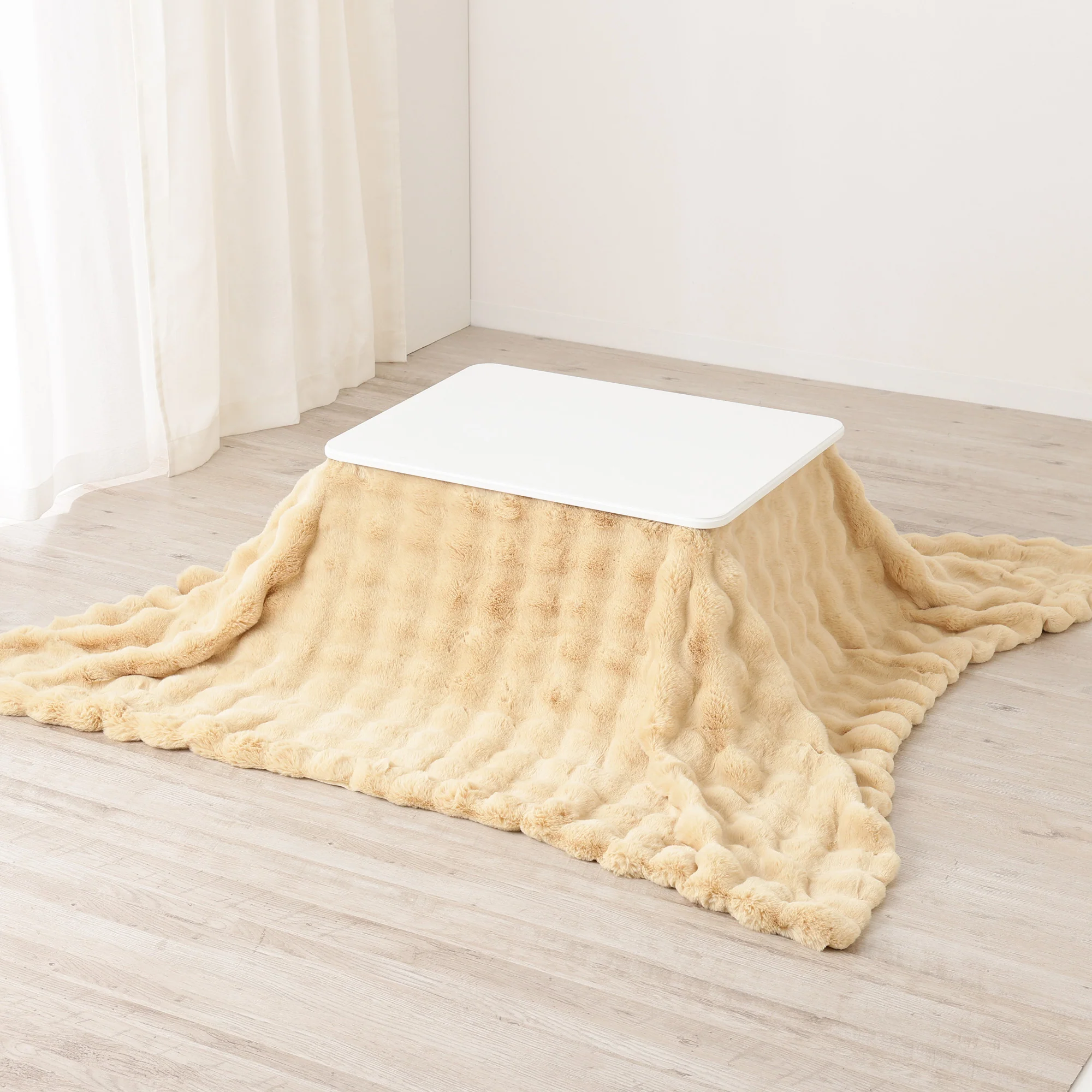 【EC限定】ポコモコファー こたつブランケット 1900×1900 イエロー - Image 6
