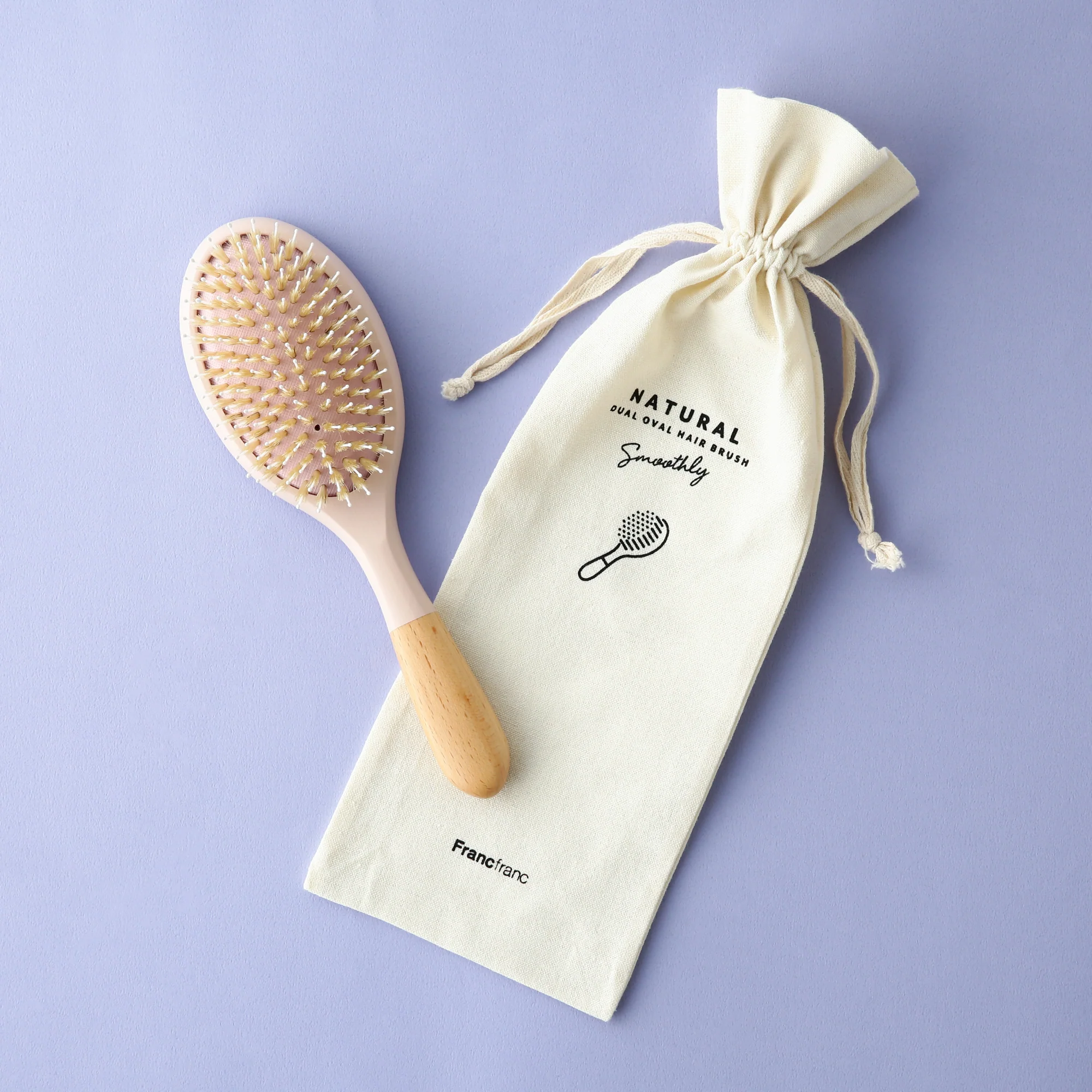 デュアルオーバル ヘアブラシ ナチュラル - Image 8