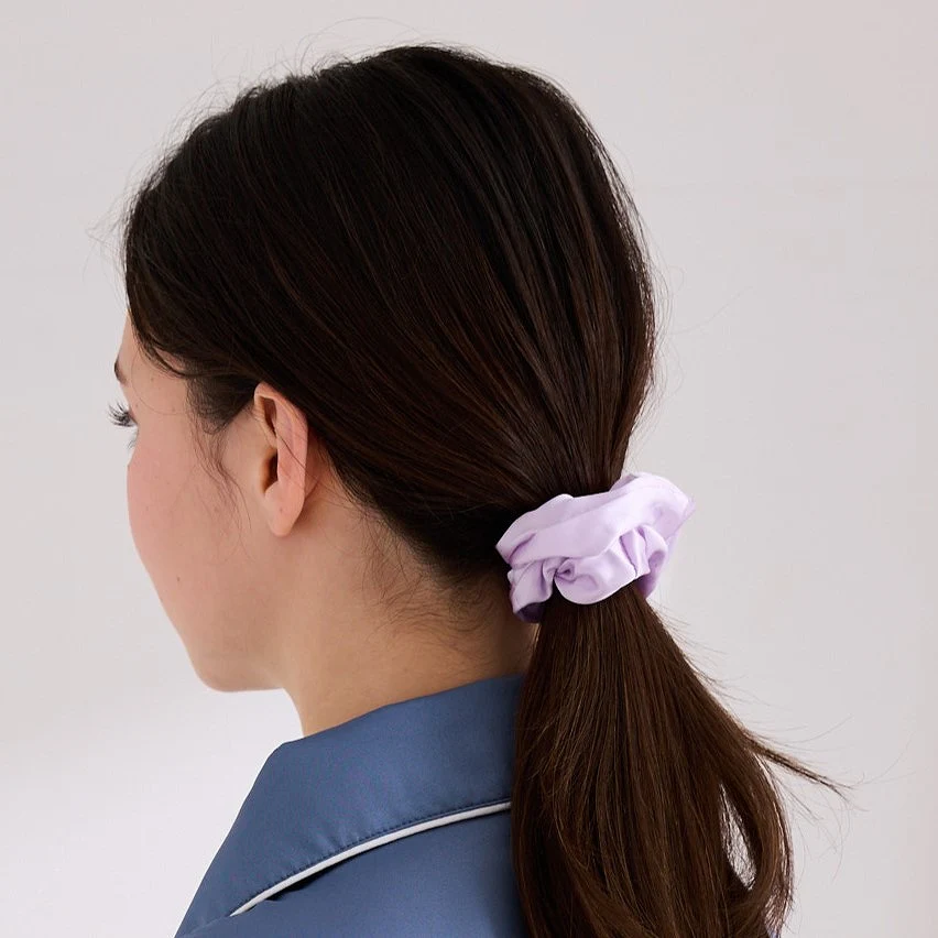 シルク ヘアゴム 3個セット パープル - Image 7