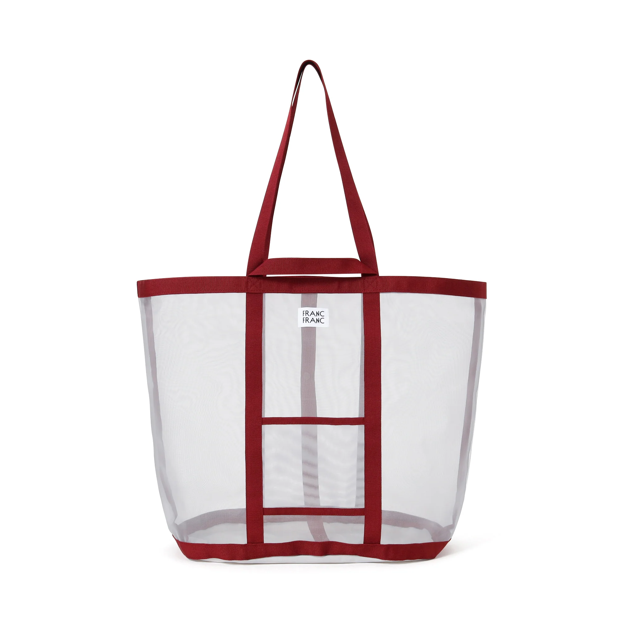 メッシュランドリーバッグ グレー×レッド - Image 5