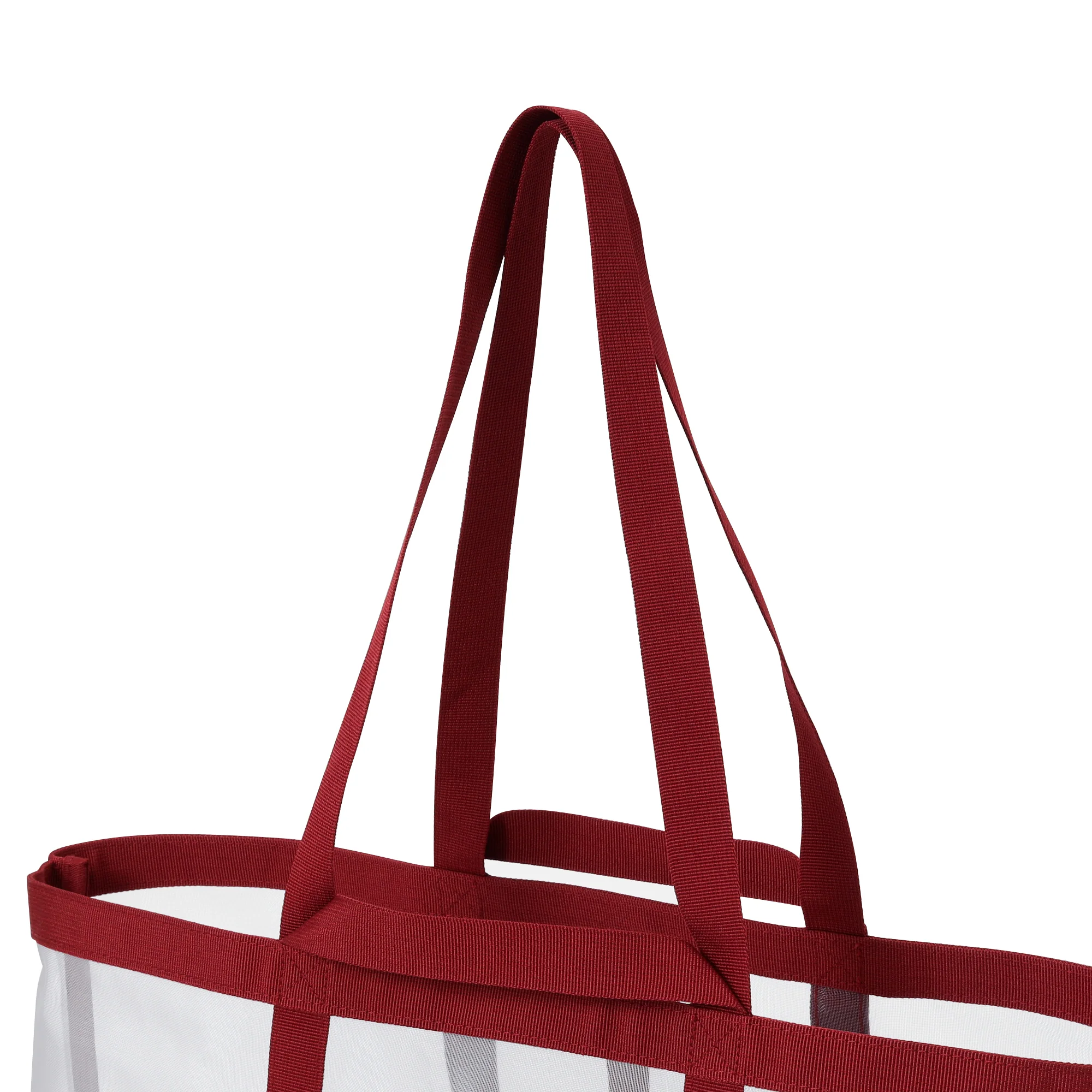 メッシュランドリーバッグ グレー×レッド - Image 7