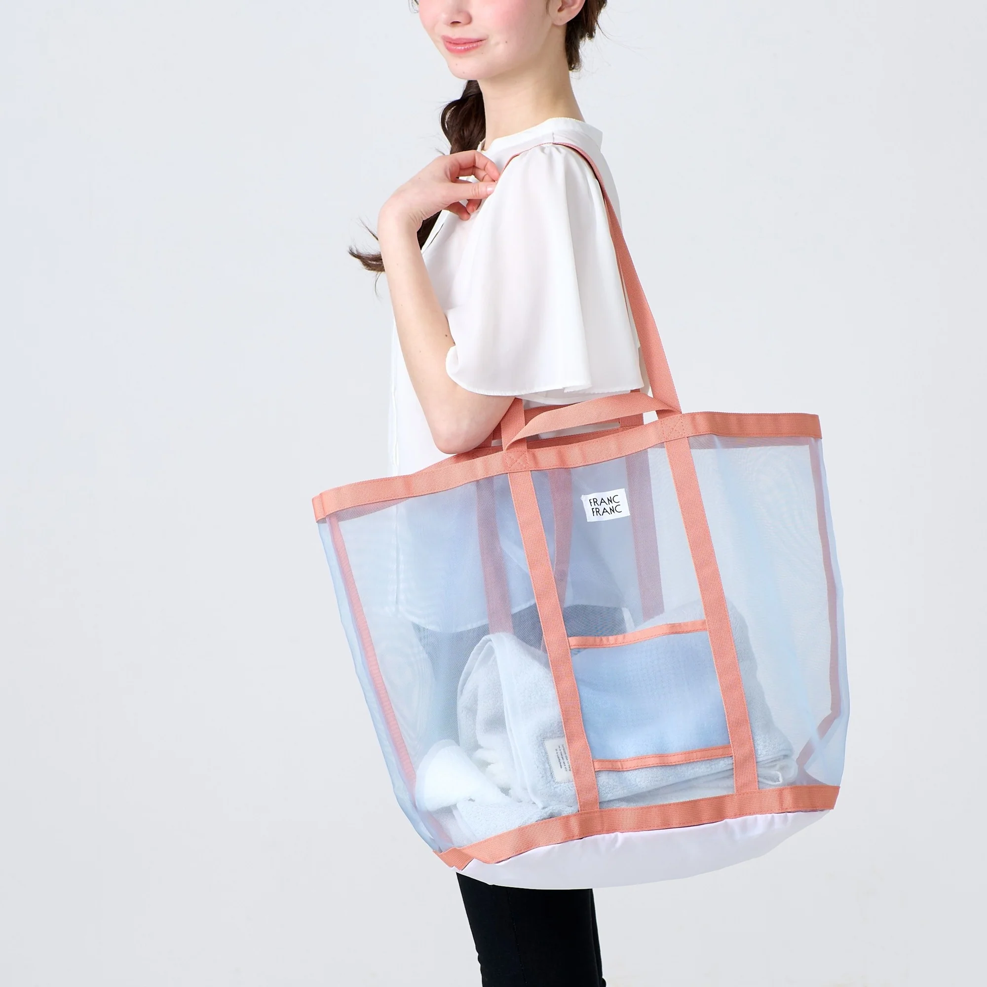 メッシュランドリーバッグ ブルー×オレンジ - Image 3