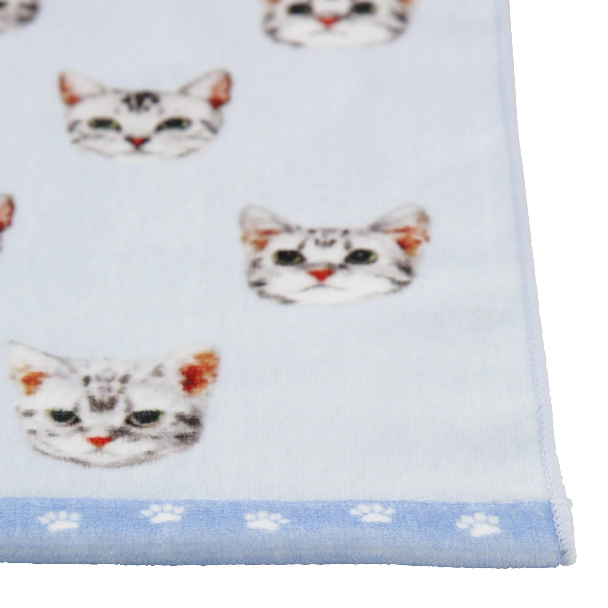 バロット 抗菌防臭ハンカチ キャッツ ブルー - Image 3