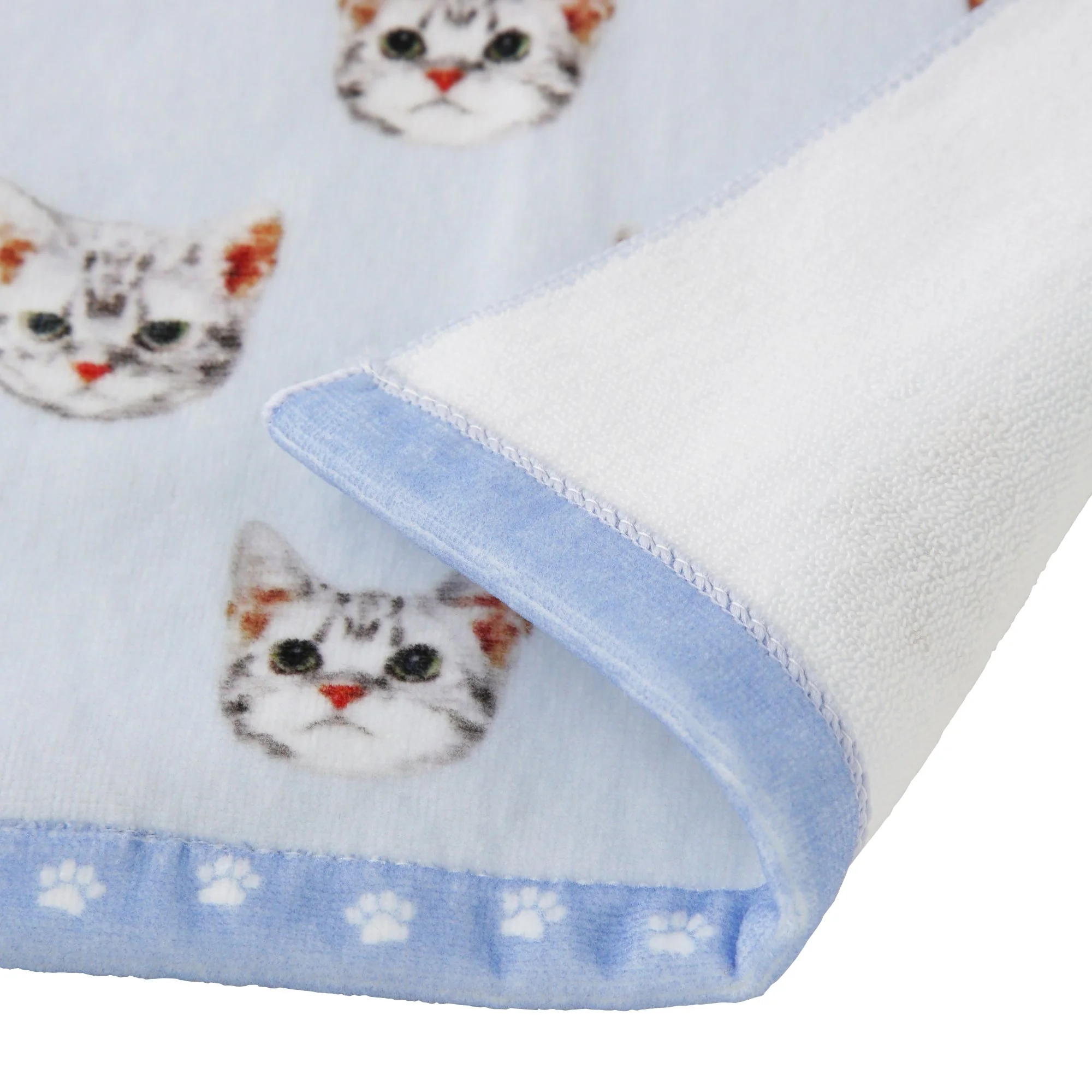 バロット 抗菌防臭ハンカチ キャッツ ブルー - Image 4