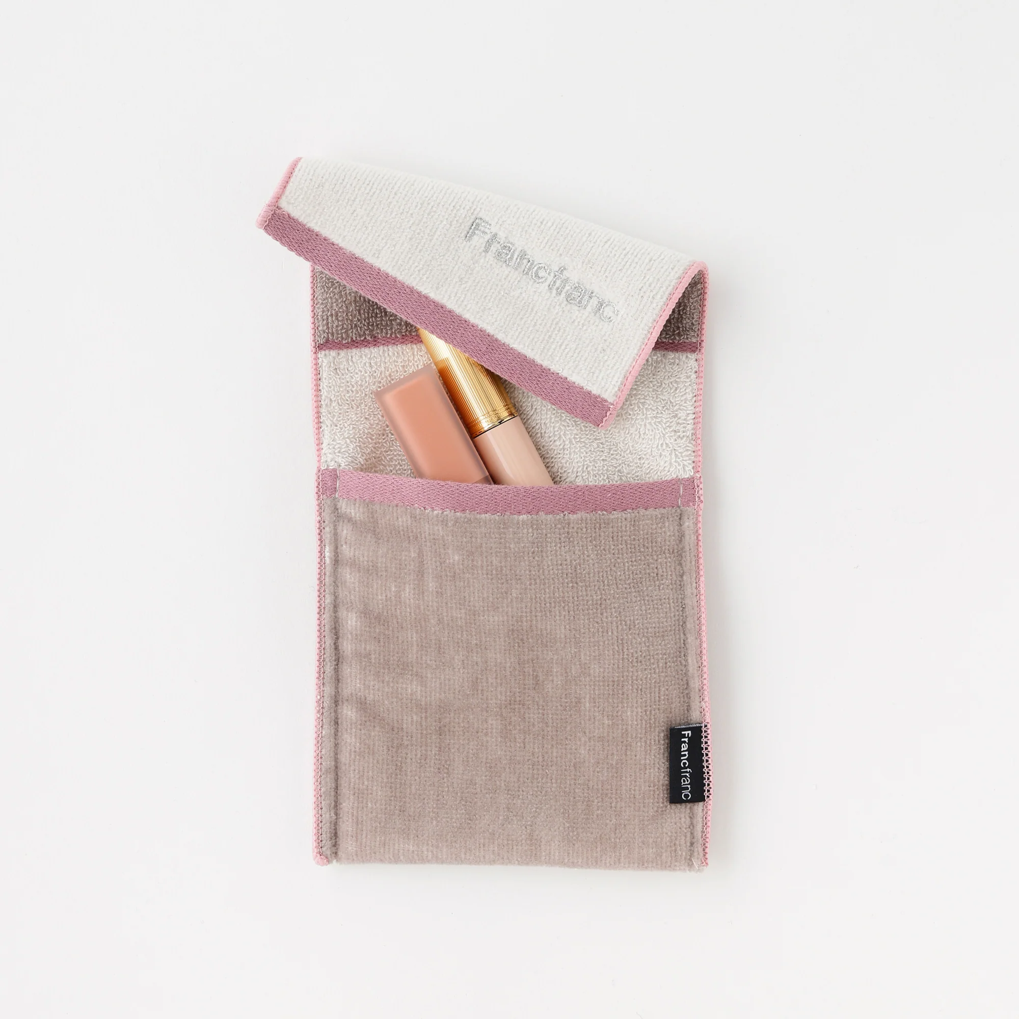 抗菌防臭ポケット付 ハーフハンカチ カラーパレット ピンク - Image 2