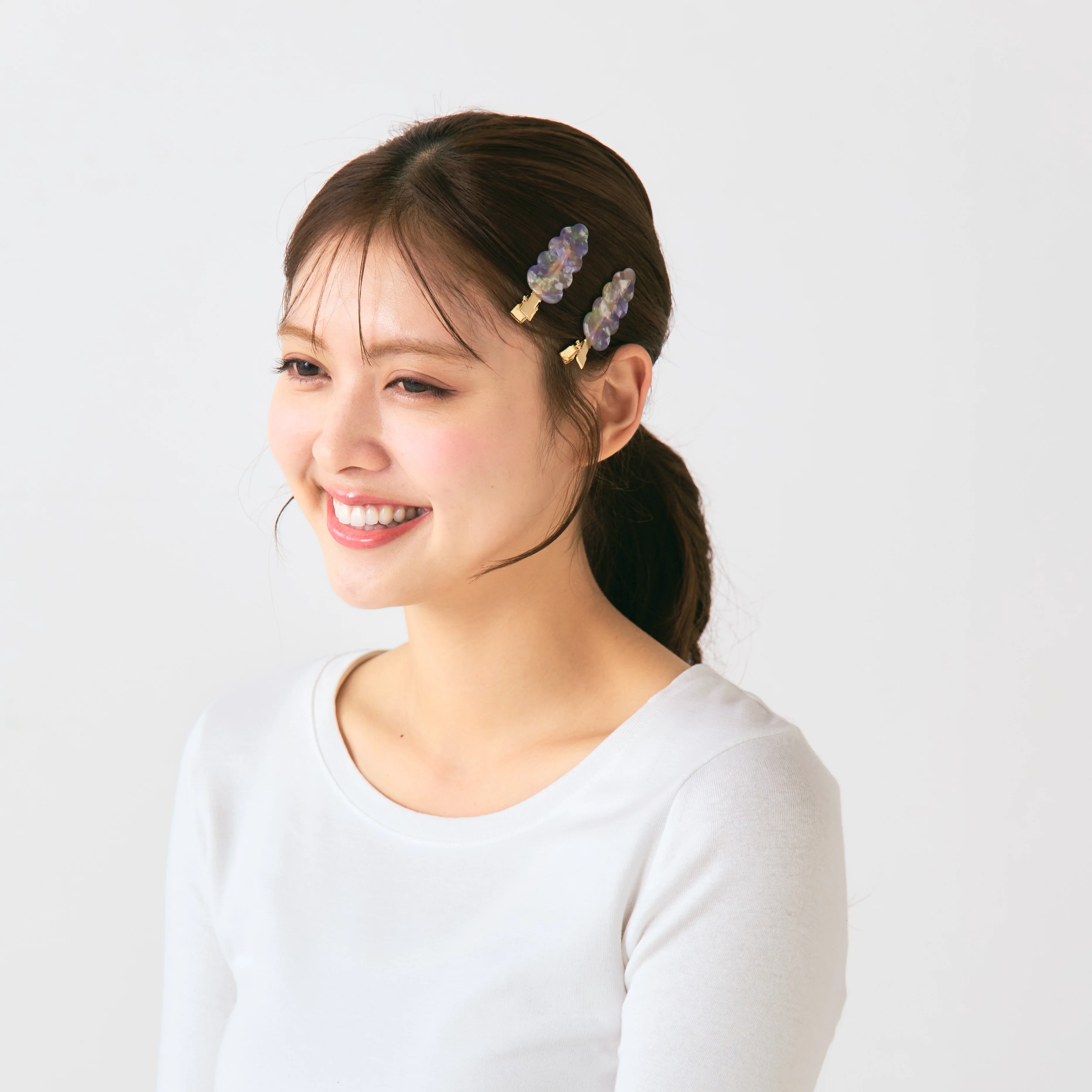 前髪クリップ ウェーブ ライトパープル - Image 6