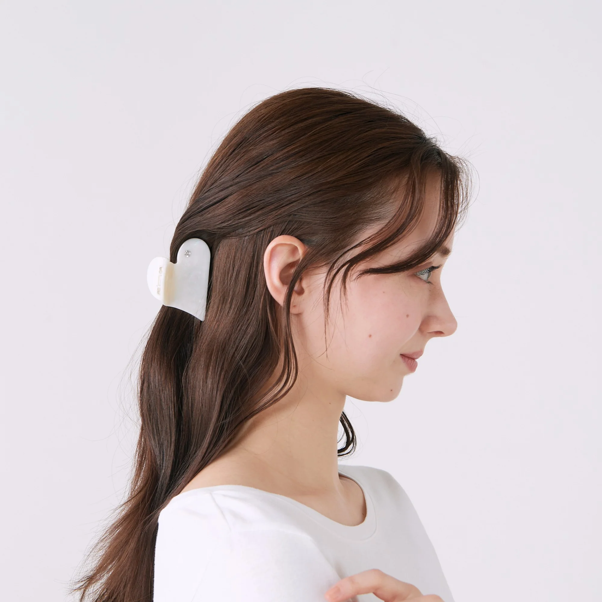 ハート ヘアクリップ ホワイト - Image 2