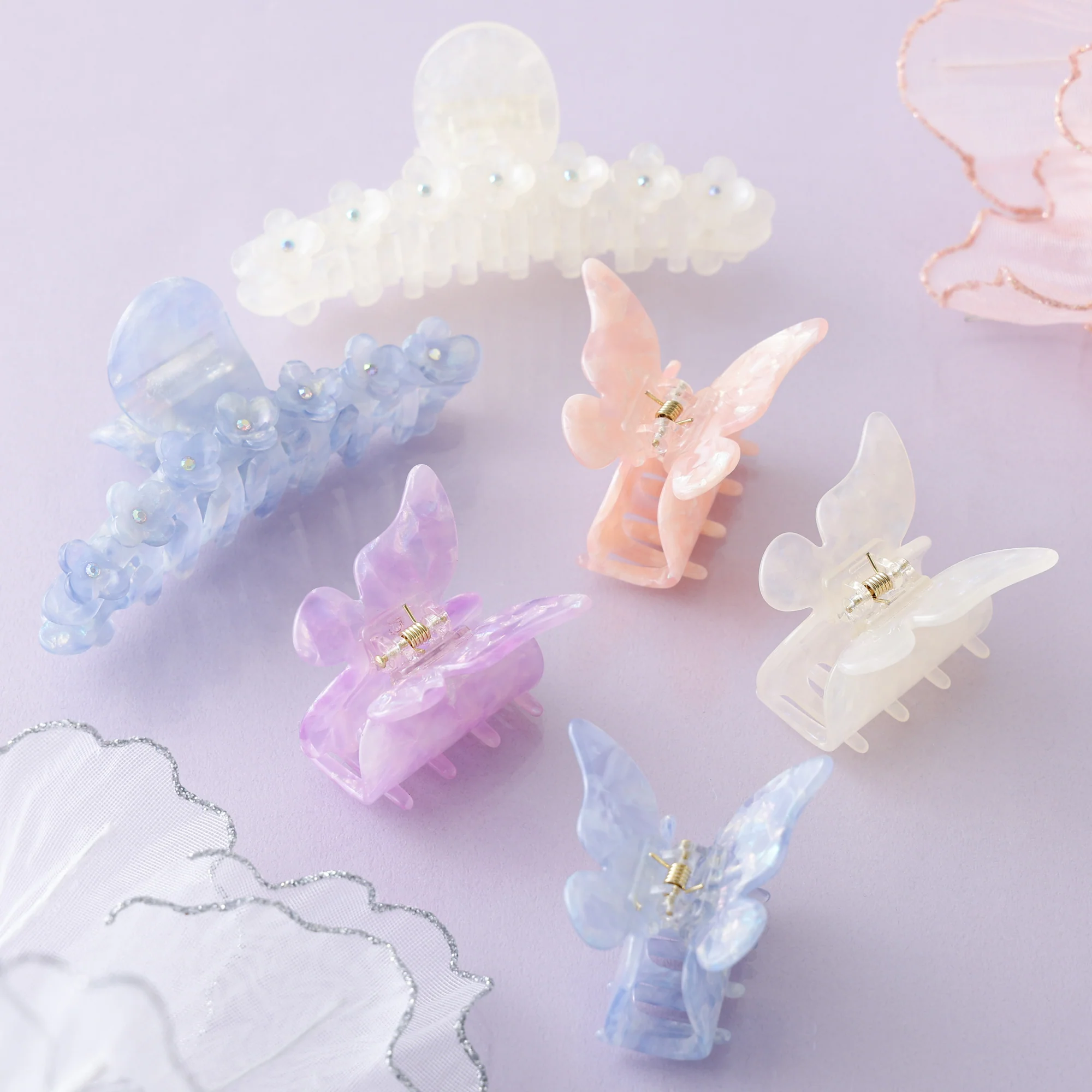バタフライ ヘアクリップ オレンジ - Image 2