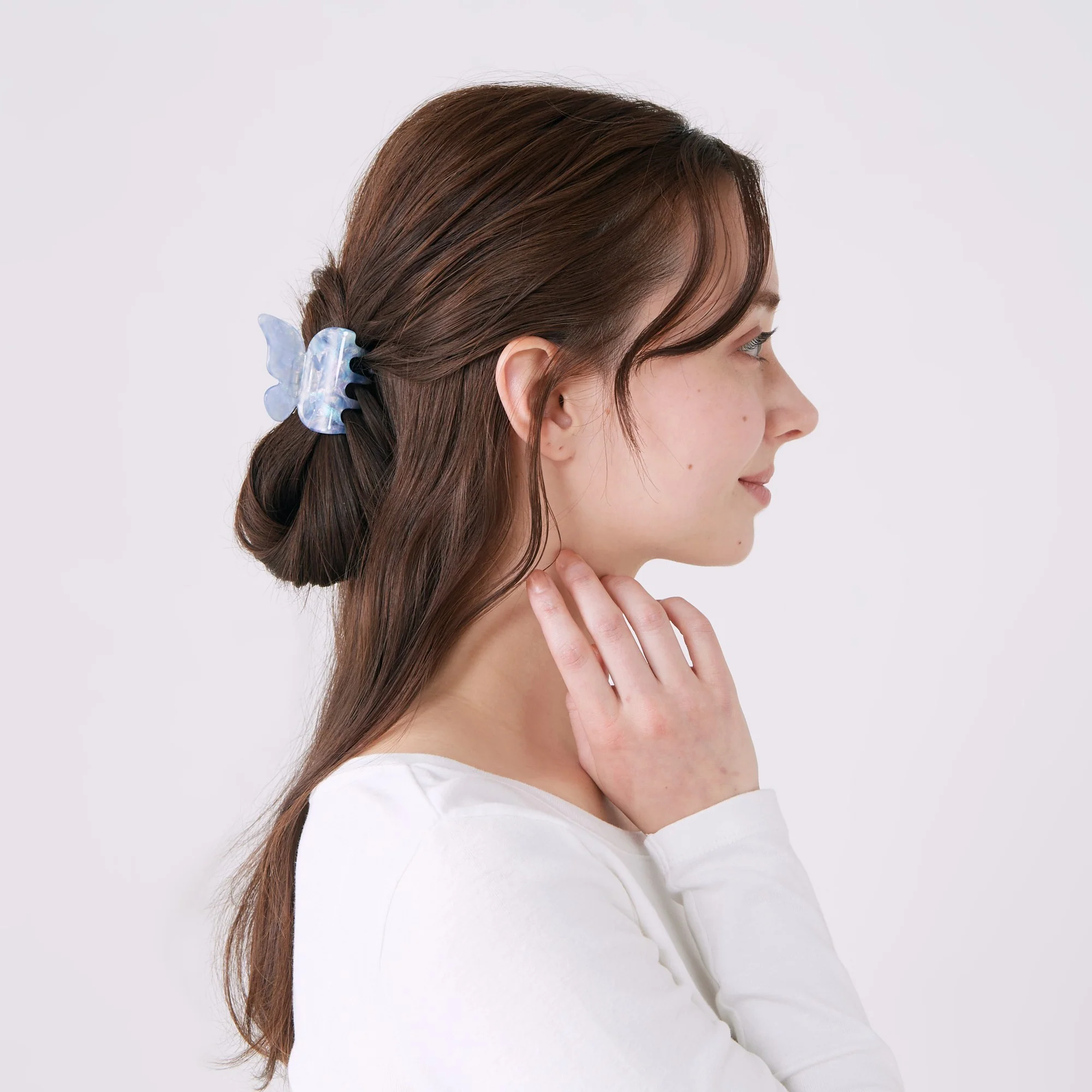 バタフライ ヘアクリップ ライトブルー - Image 3