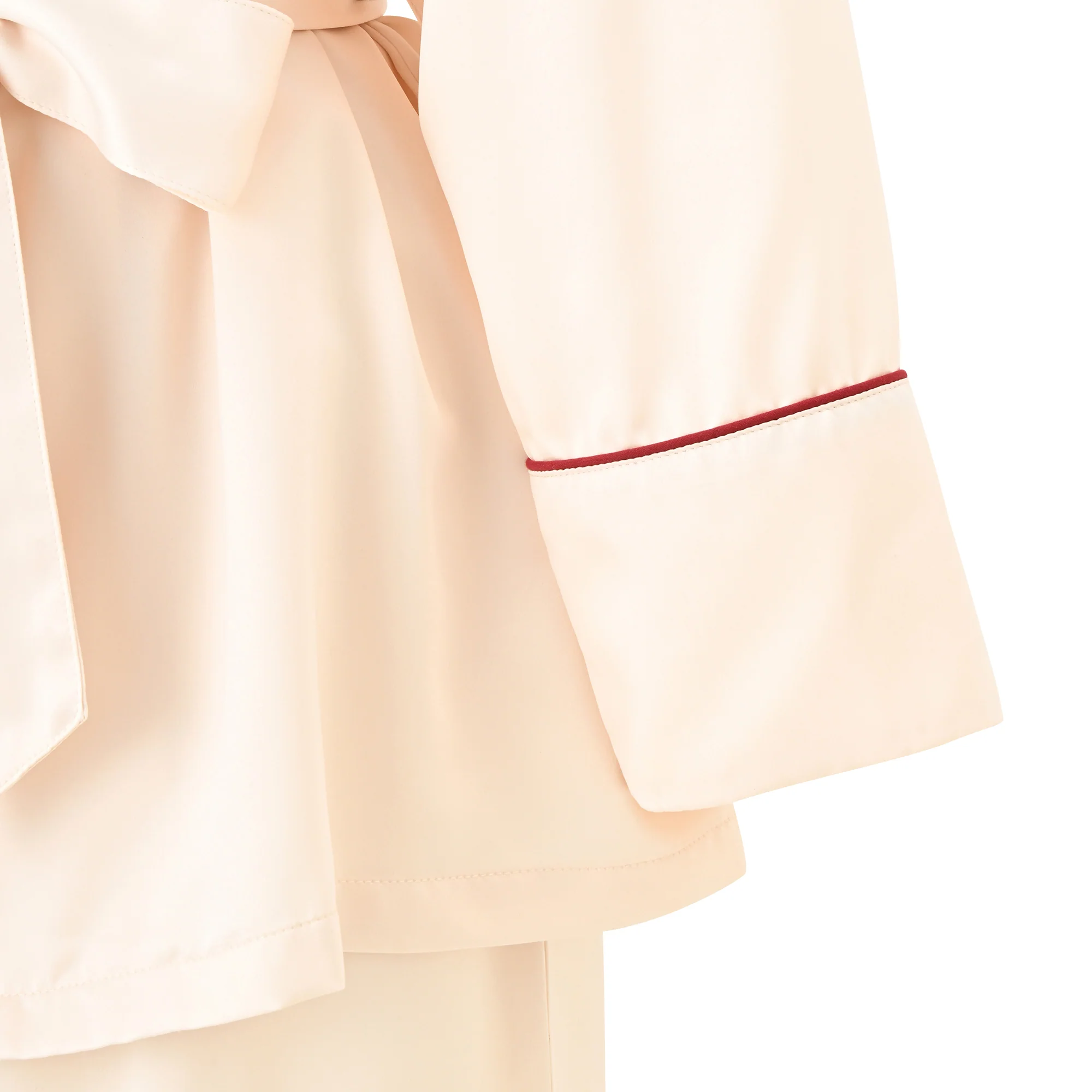 ヒアルロン酸加工 ハートラインサテンパジャマ アイボリー - Image 10