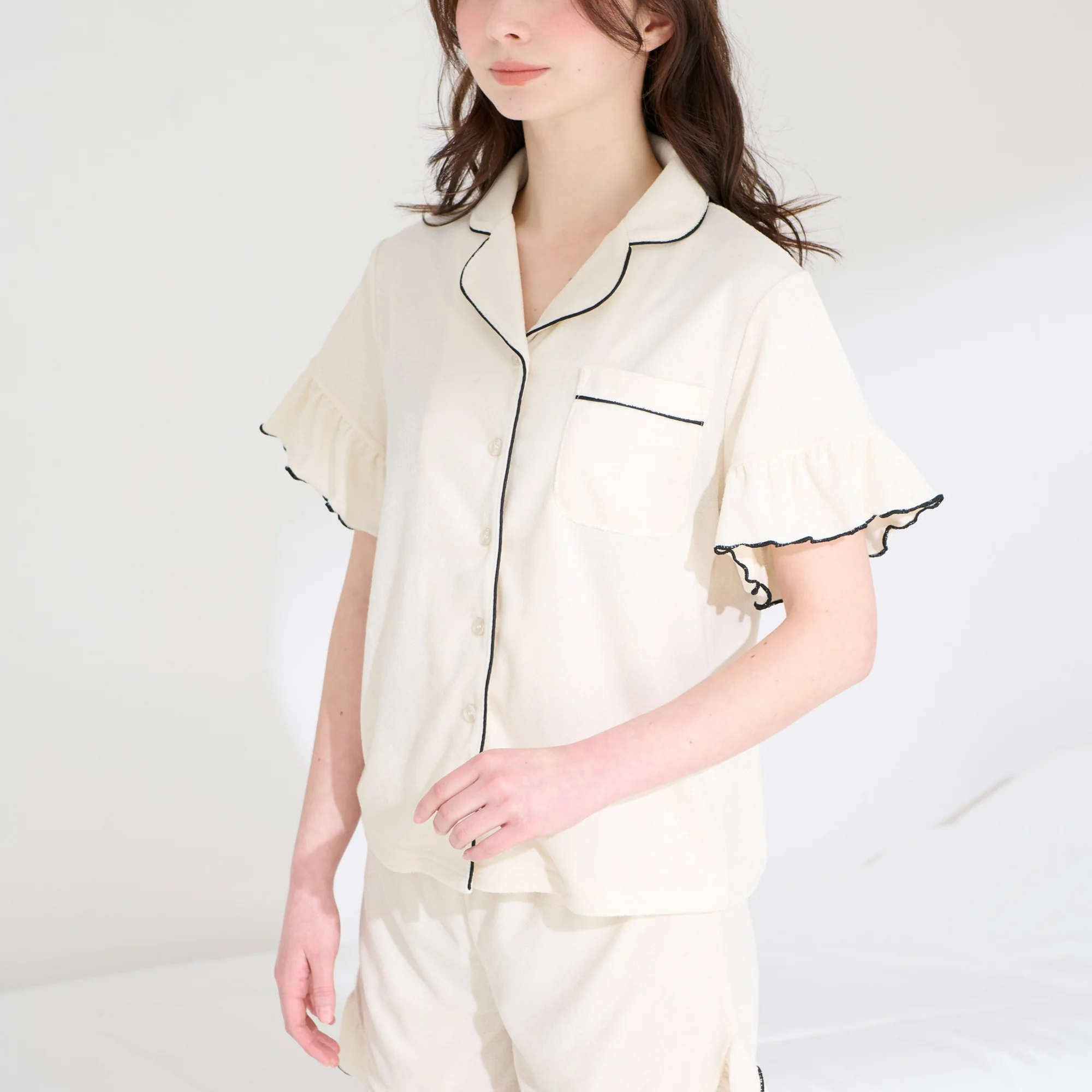キシリトール加工 パイルパジャマ ベージュ - Image 3