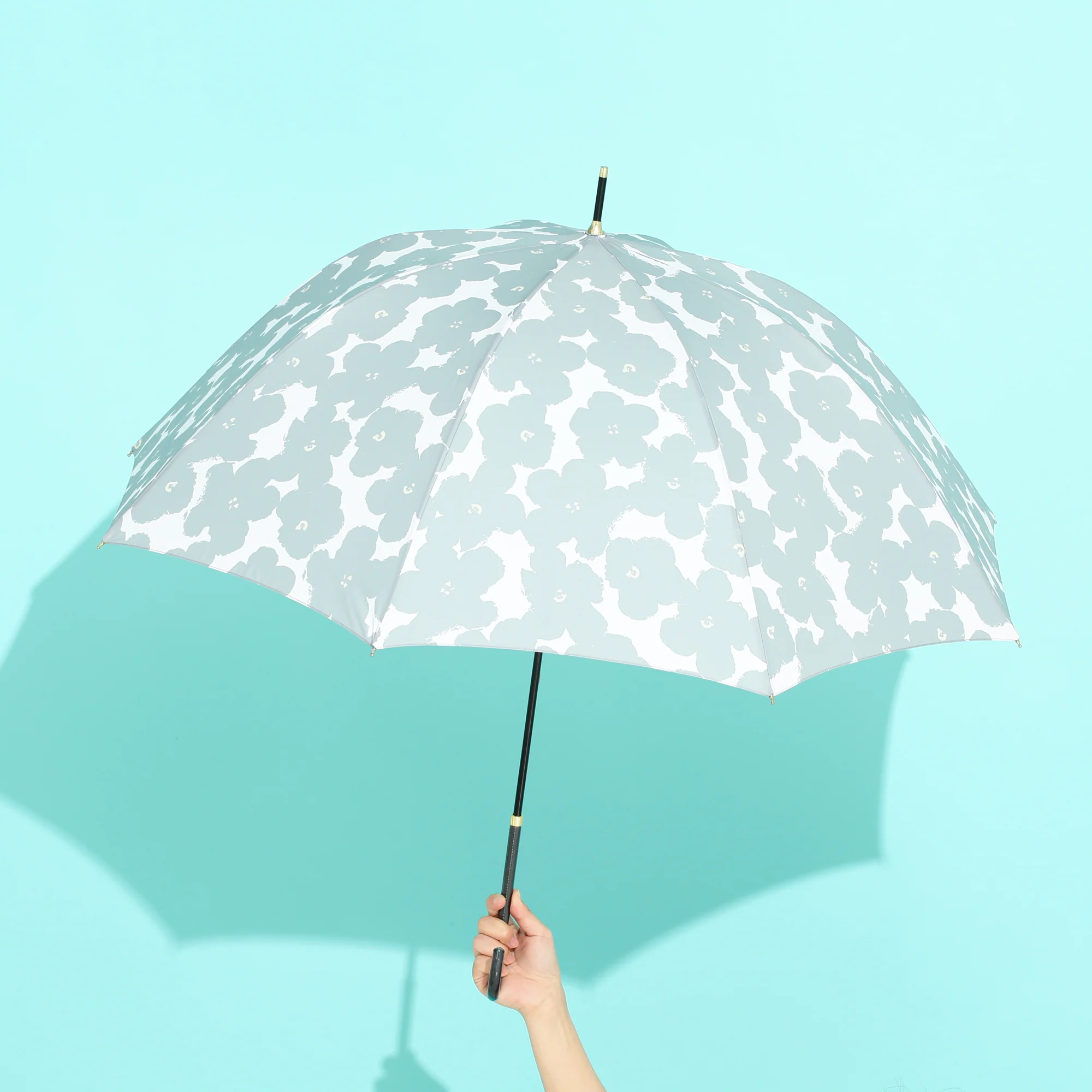 ハナプリント 長傘 58cm グレー（晴雨兼用） - Image 10