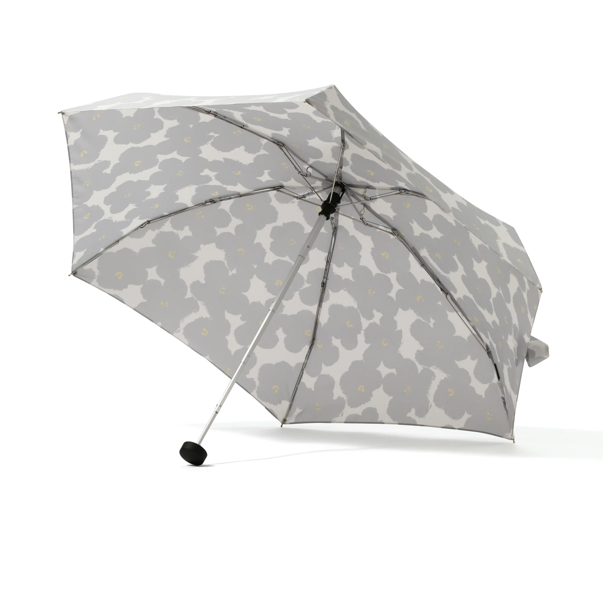 ハナプリント 折りたたみ傘 50cm グレー（晴雨兼用） - Image 4