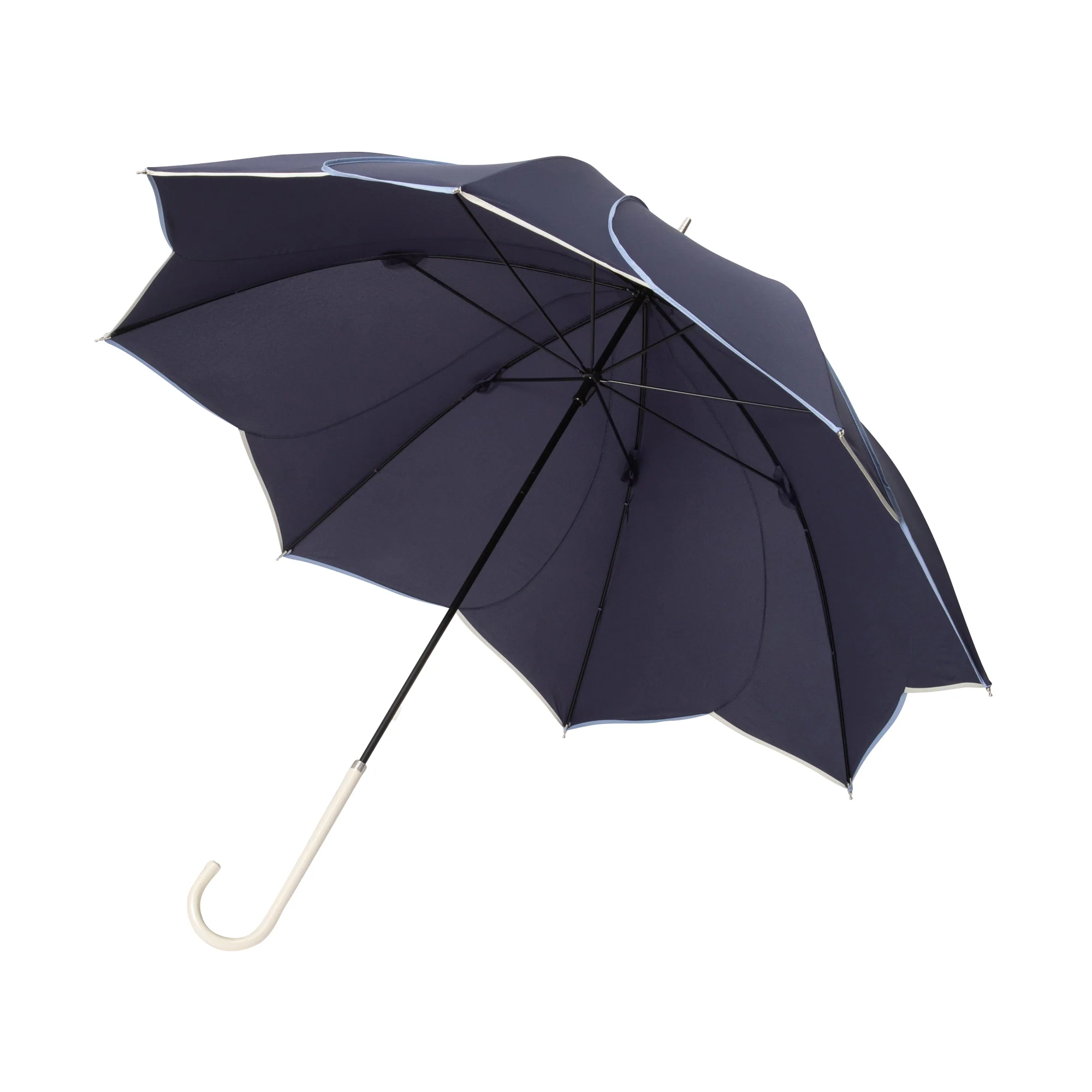 バイカラーパイピング 長傘 58cm ネイビー - Image 3