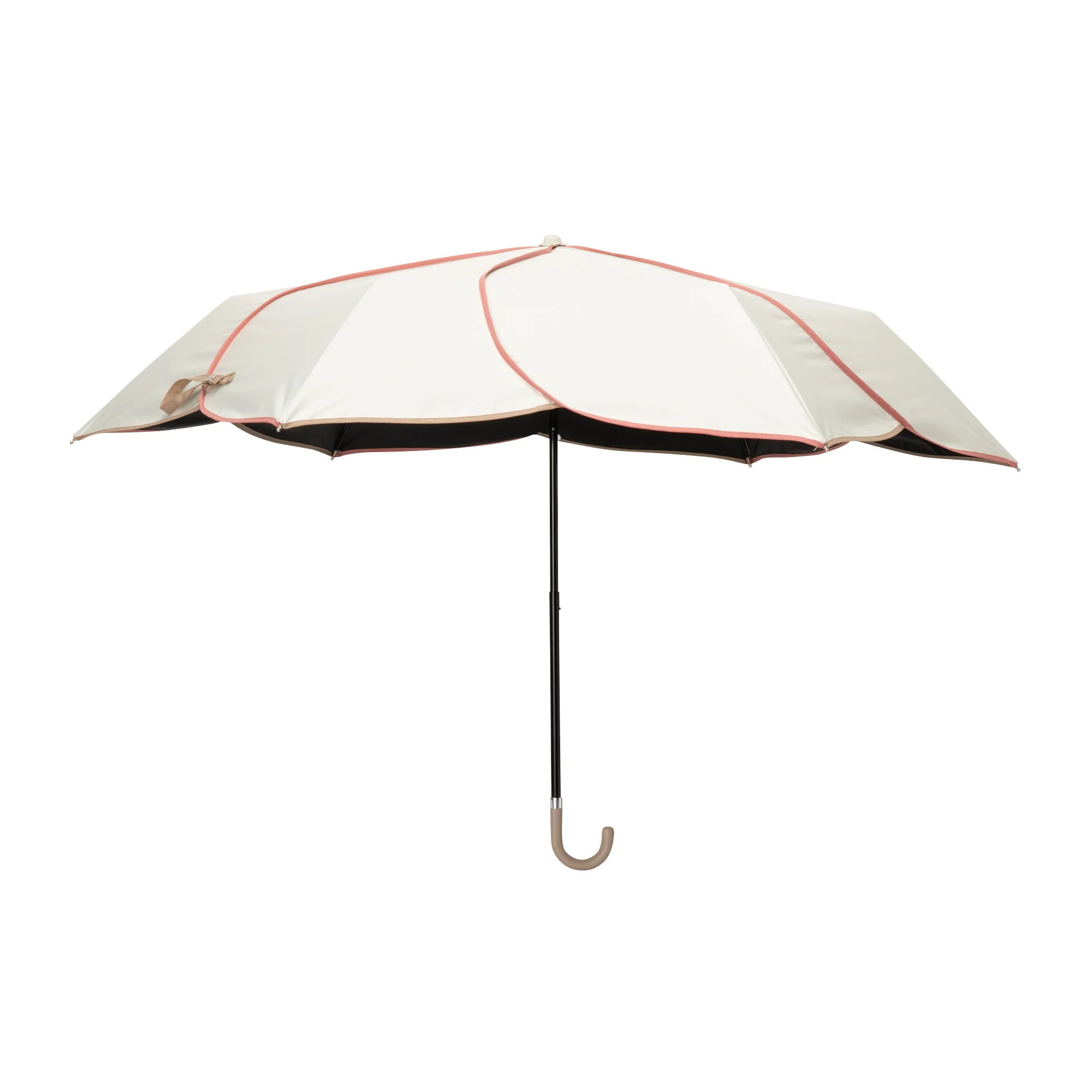 バイカラーパイピング 折りたたみ傘 47cm ホワイト（晴雨兼用） - Image 5