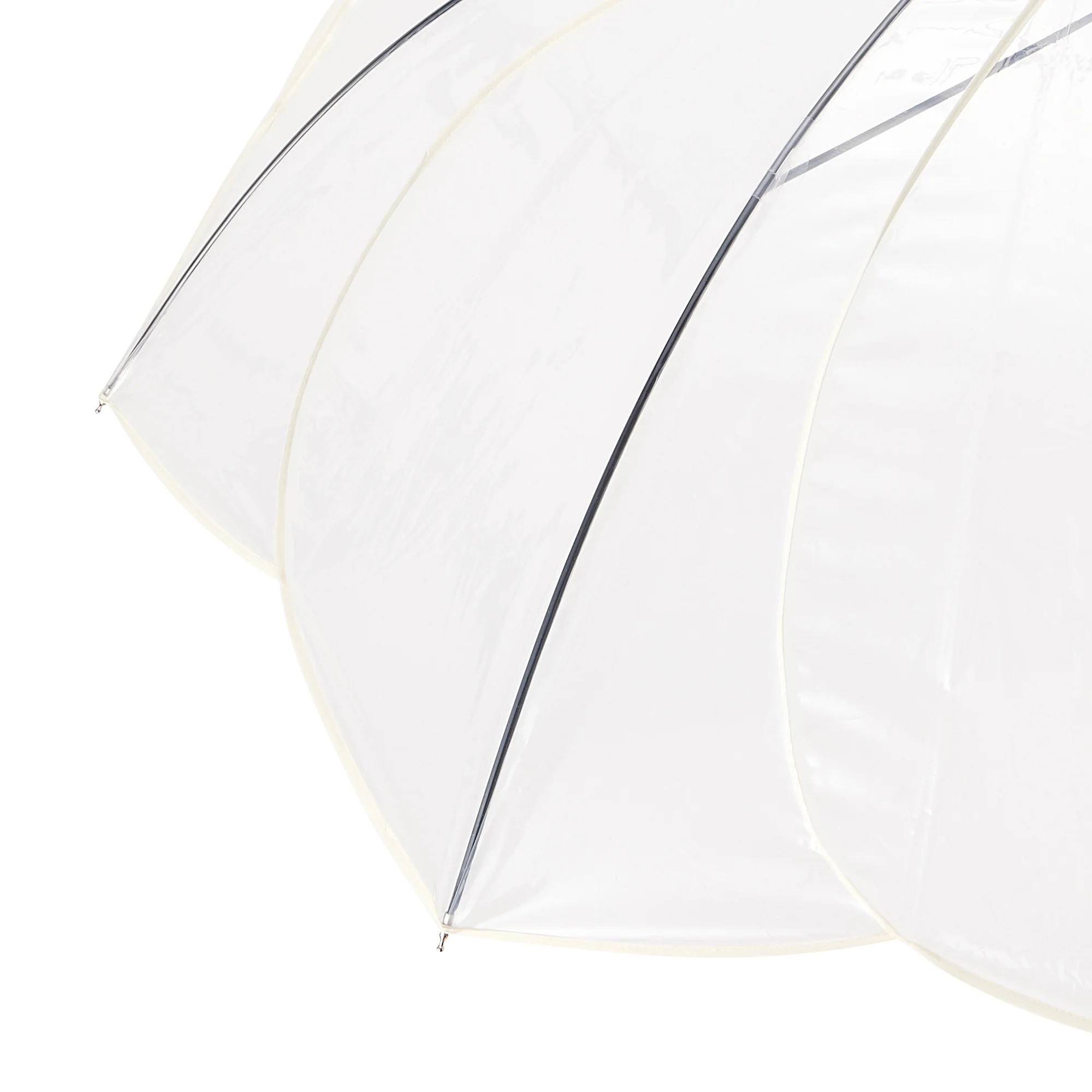 クリアアンブレラ カラーパイピング 長傘 58cm ホワイト - Image 4