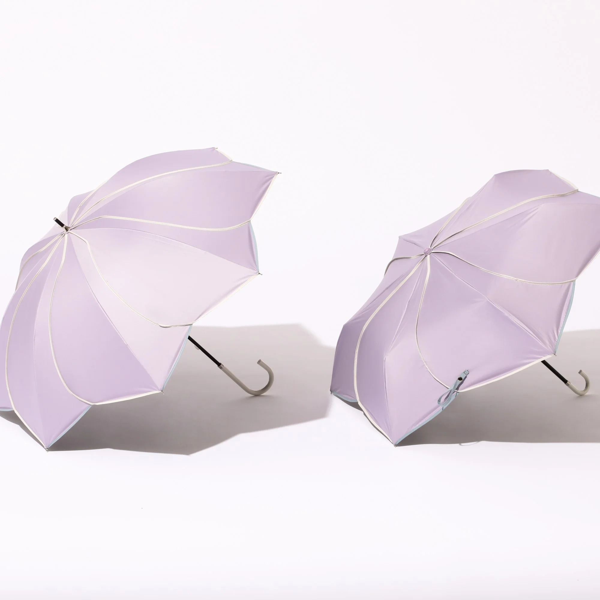 バイカラーパイピング 折りたたみ傘 47cm パープル（晴雨兼用） - Image 14