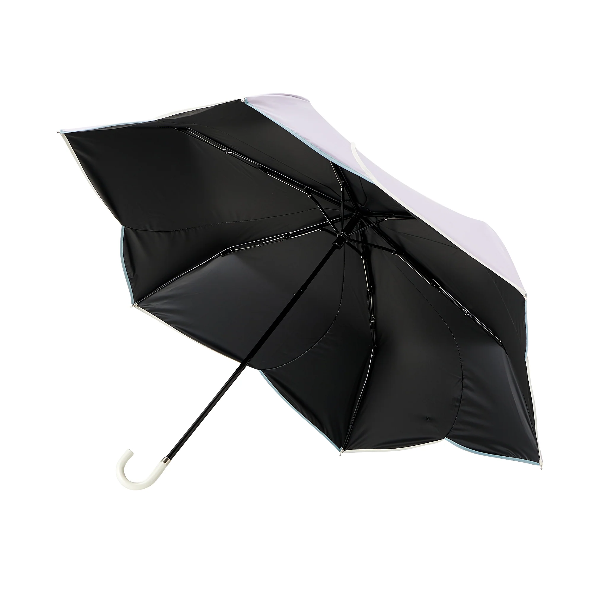 バイカラーパイピング 折りたたみ傘 47cm パープル（晴雨兼用） - Image 4