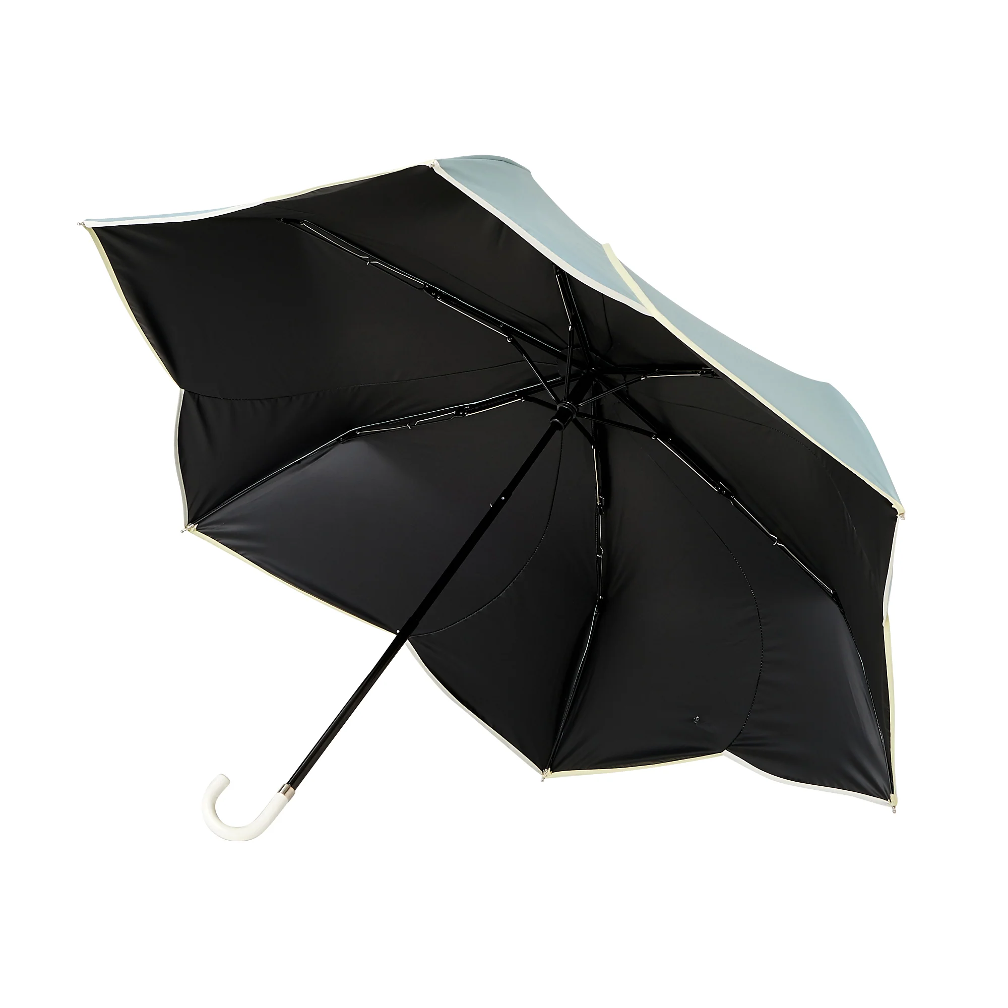 バイカラーパイピング 折りたたみ傘 47cm グリーン（晴雨兼用） - Image 4