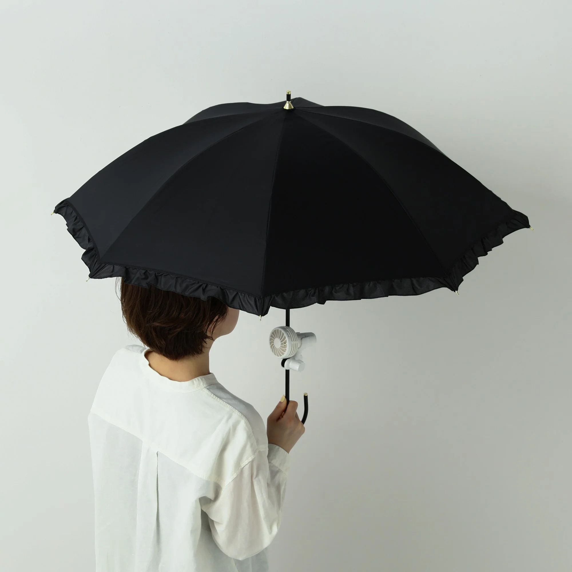 【2024年モデル】遮光 クラシックフリル 長傘 50cm パープル（晴雨兼用） - Image 10