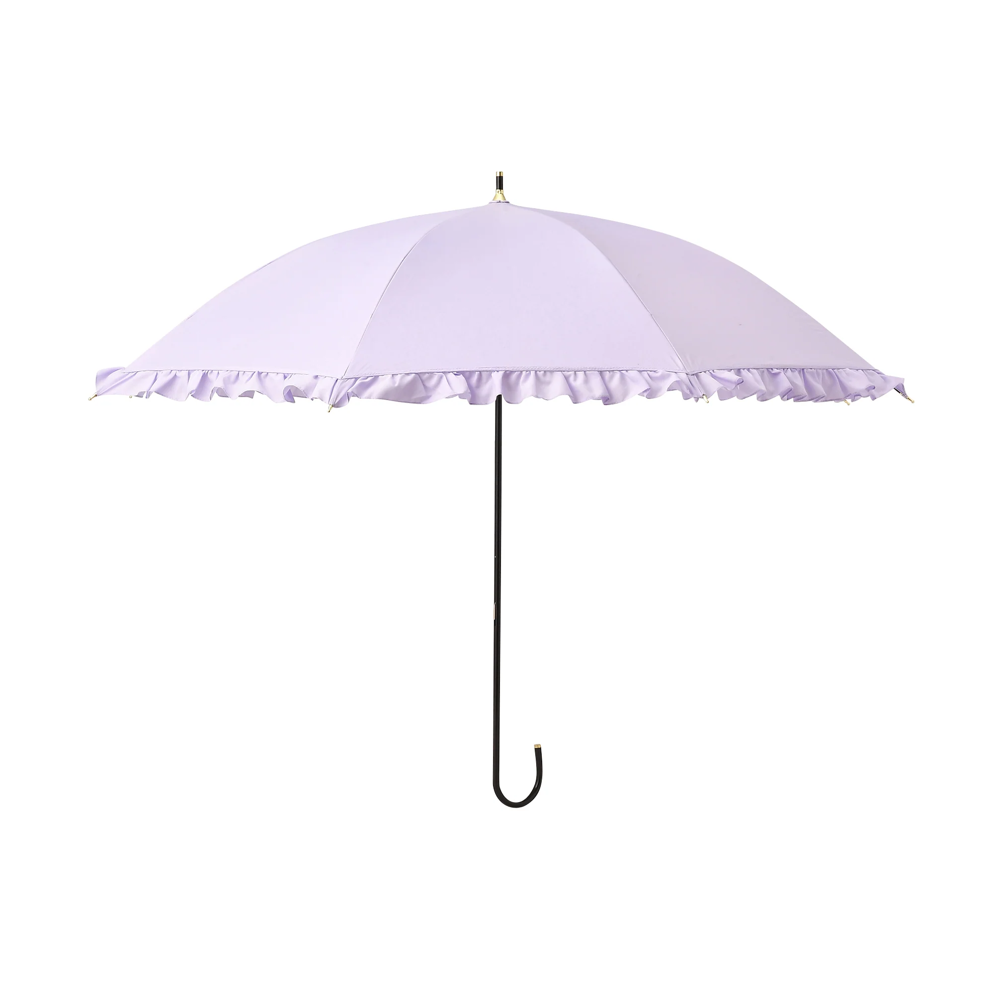 【2024年モデル】遮光 クラシックフリル 長傘 50cm パープル（晴雨兼用） - Image 3