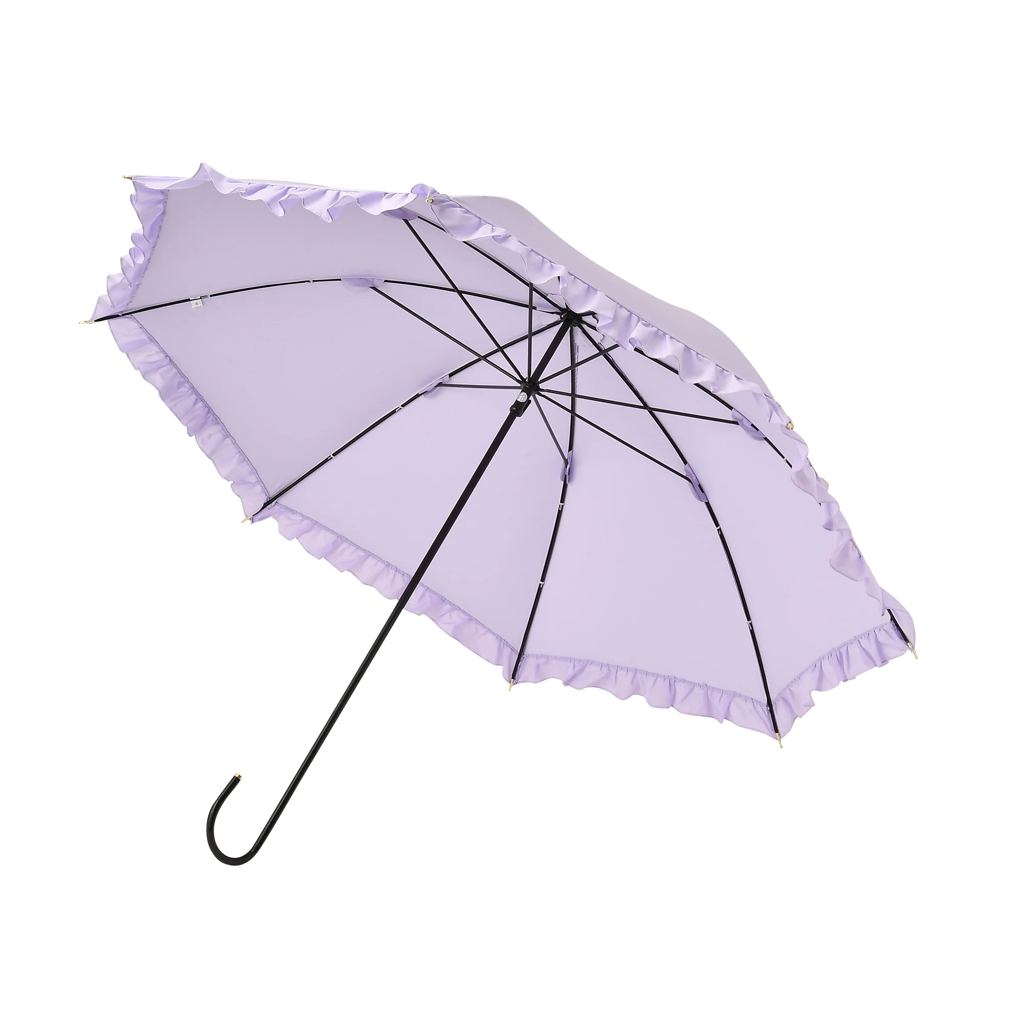 【2024年モデル】遮光 クラシックフリル 長傘 50cm パープル（晴雨兼用） - Image 4