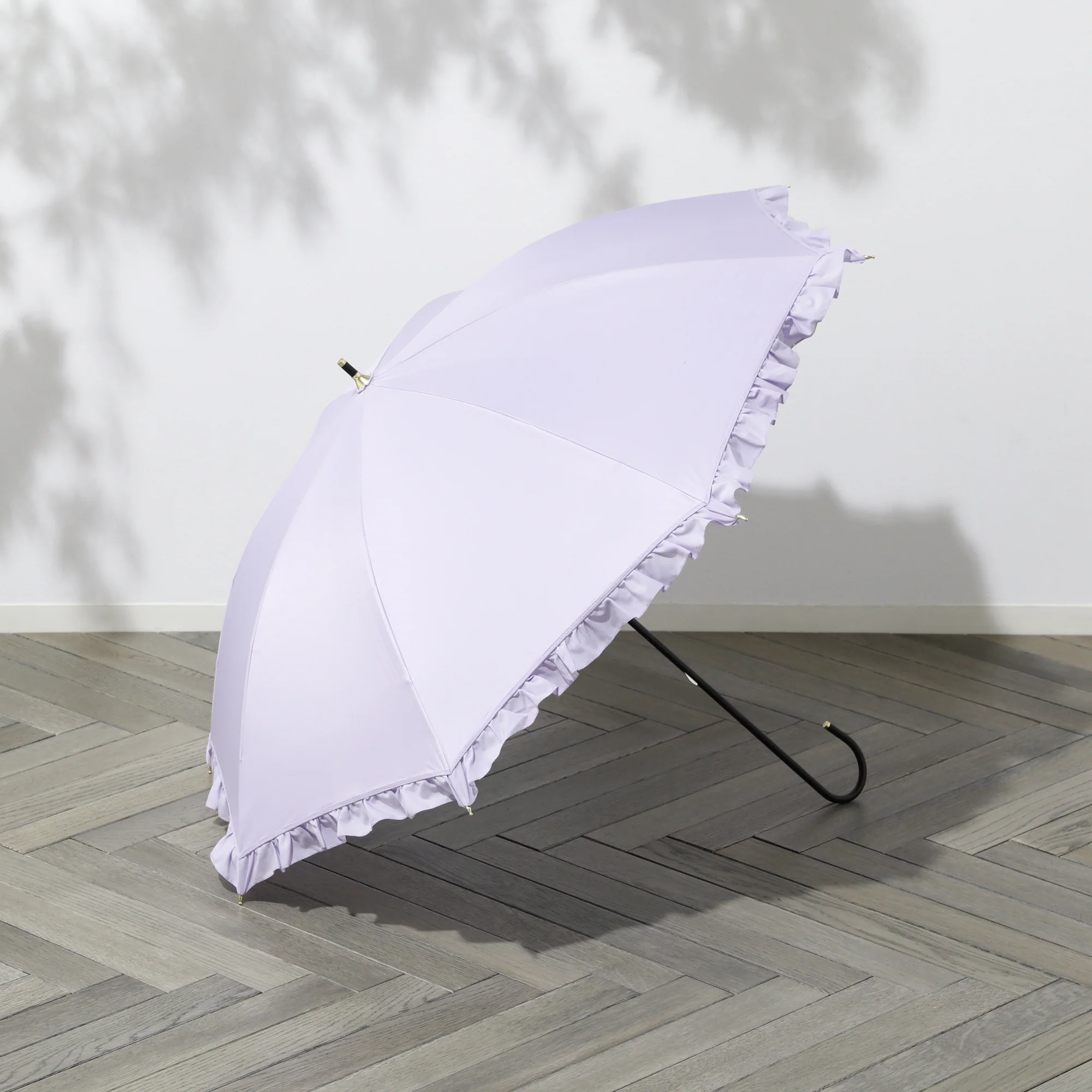 【2024年モデル】遮光 クラシックフリル 長傘 50cm パープル（晴雨兼用） - Image 8