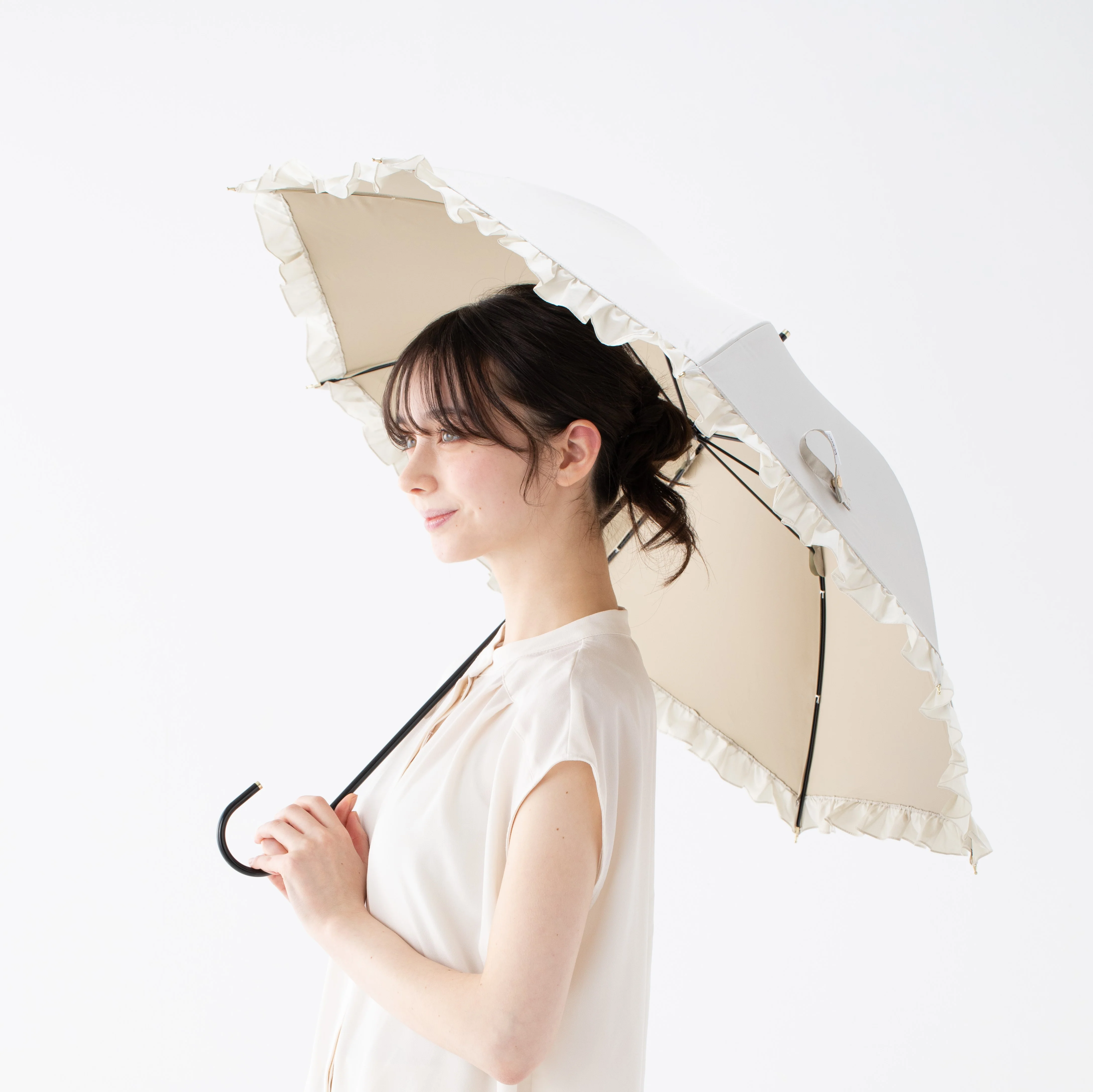 【2024年モデル】遮光 クラシックフリル 長傘 50cm パープル（晴雨兼用） - Image 9