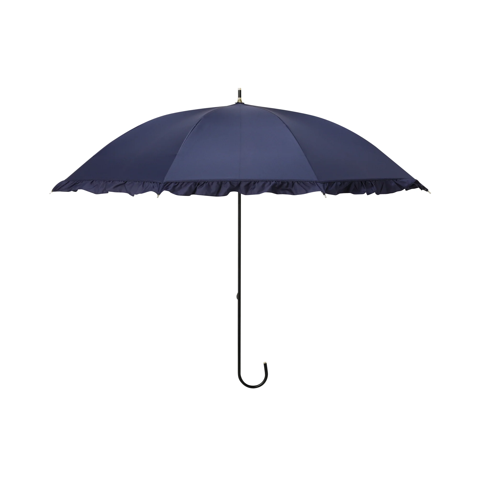 【2024年モデル】遮光 クラシックフリル 長傘 50cm ネイビー(晴雨兼用) - Image 3